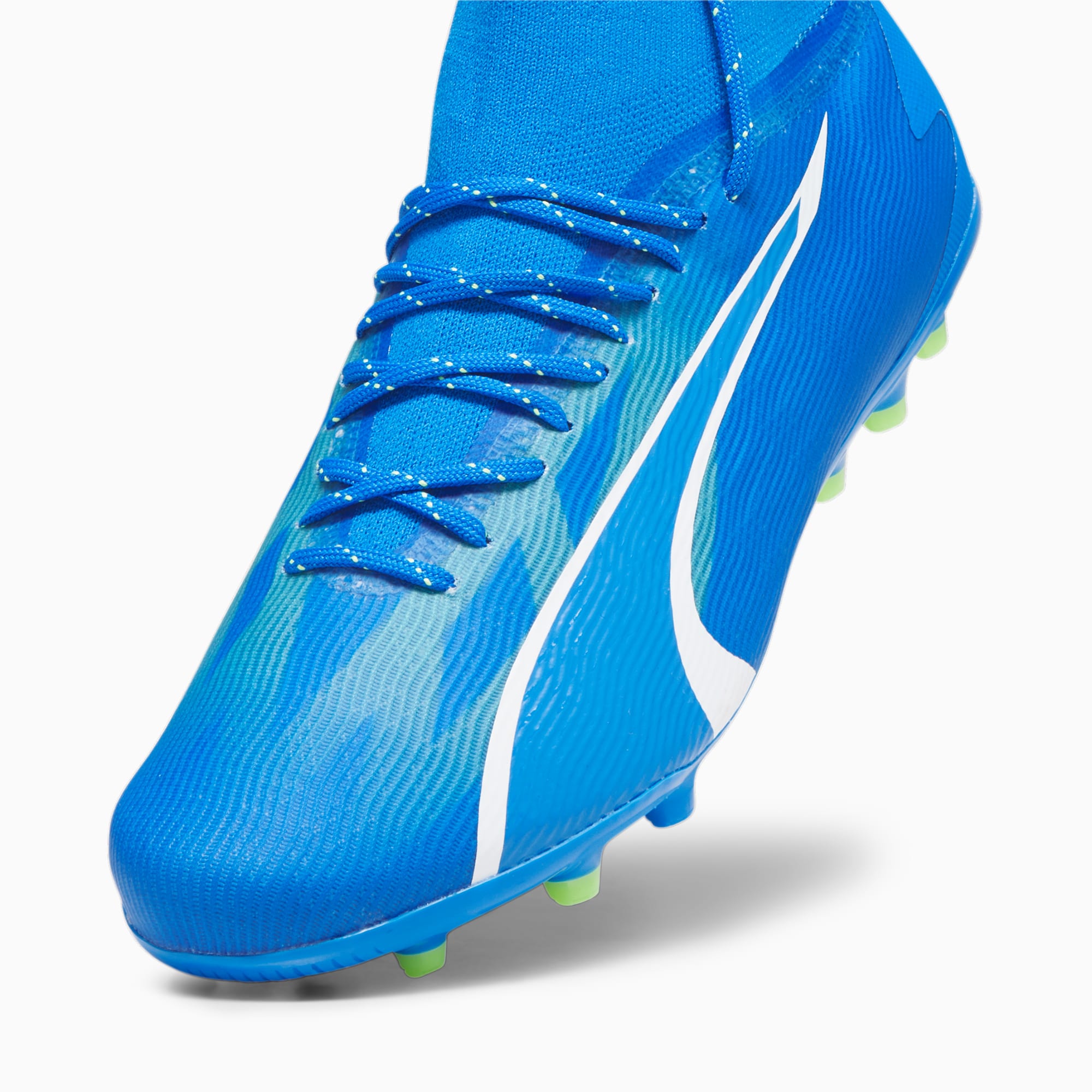 PUMA Chaussures De Football ULTRA PRO MG Pour Homme, Bleu/Vert/Blanc