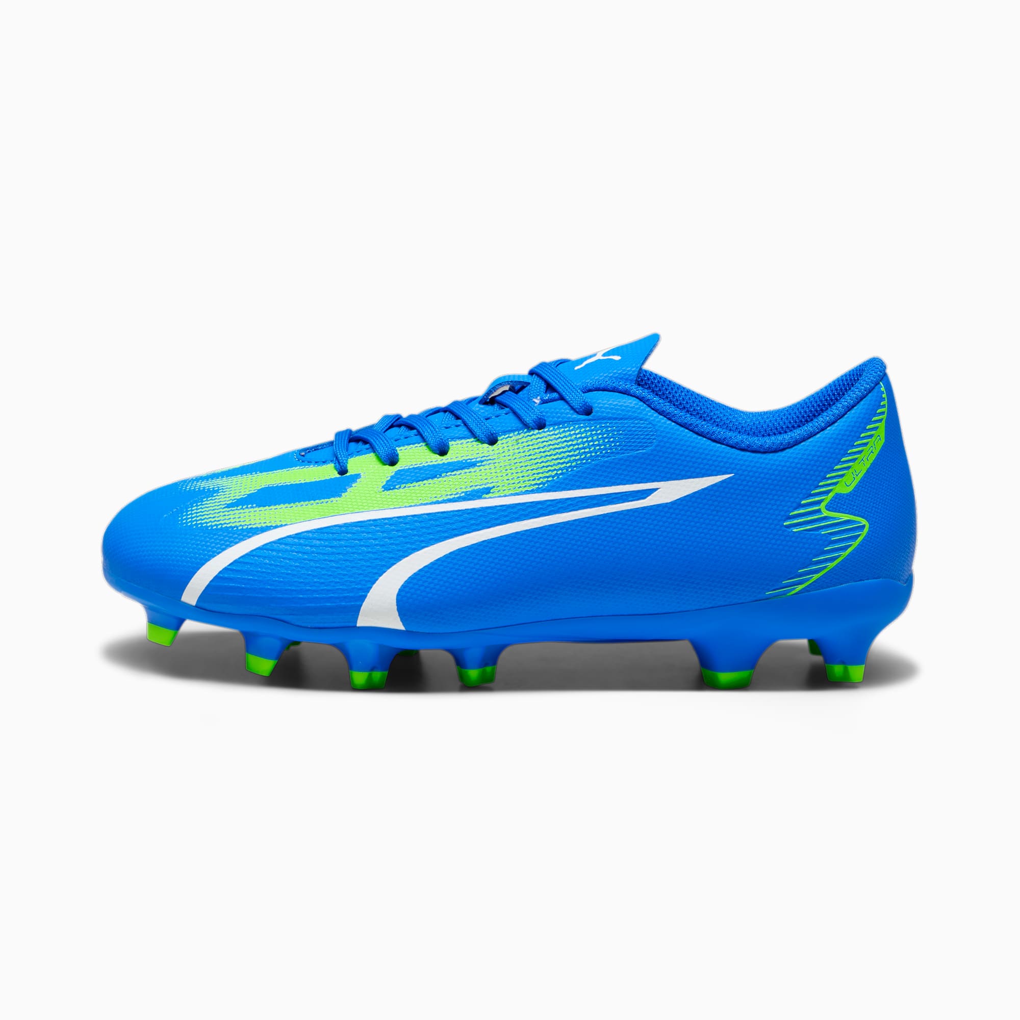 PUMA Ultra Play FG/AG Youth Football Boots, Ultra Blue/White/Pro Green, Size 29, Shoes