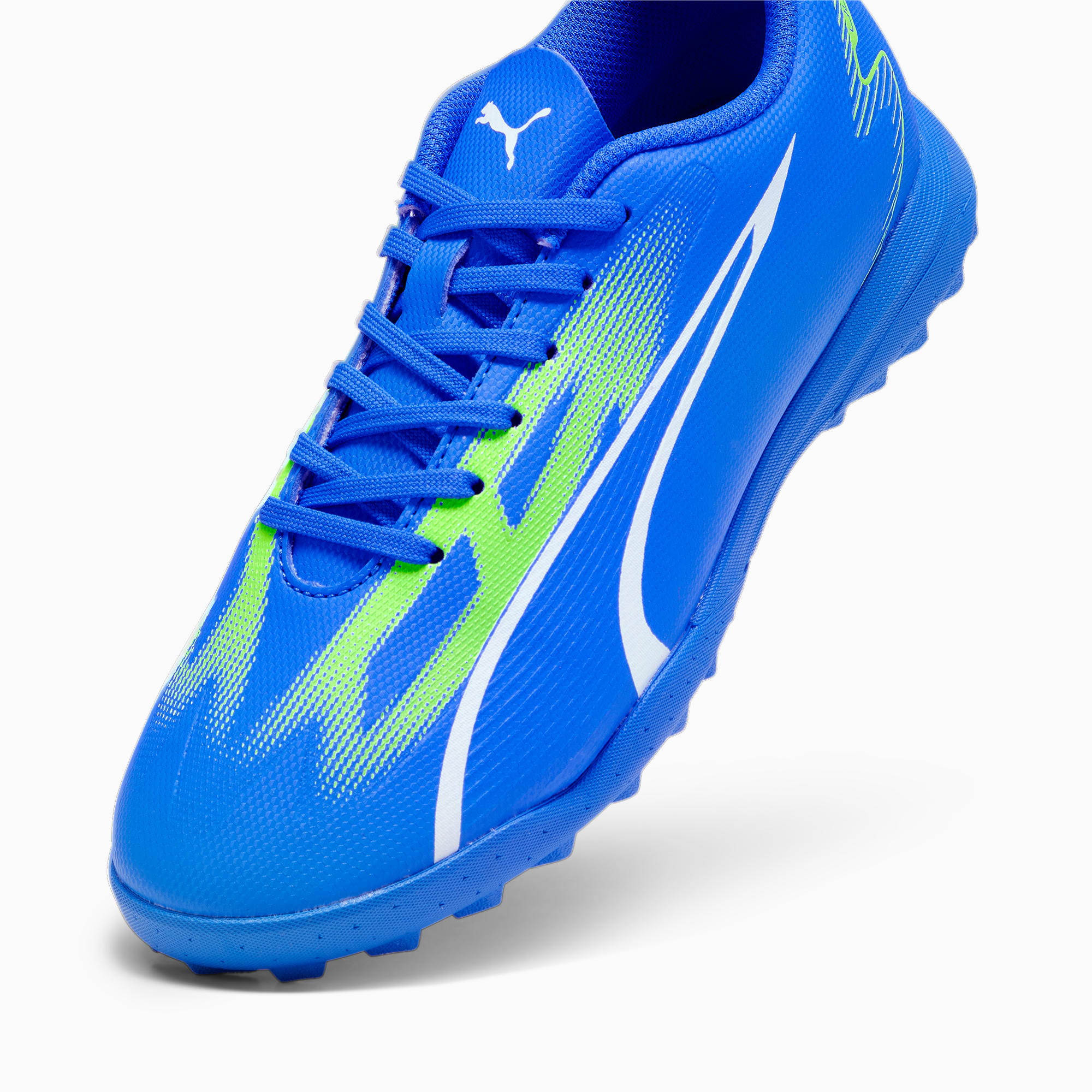 PUMA Ultra Play TT Youth Football Boots, Ultra Blue/White/Pro Green