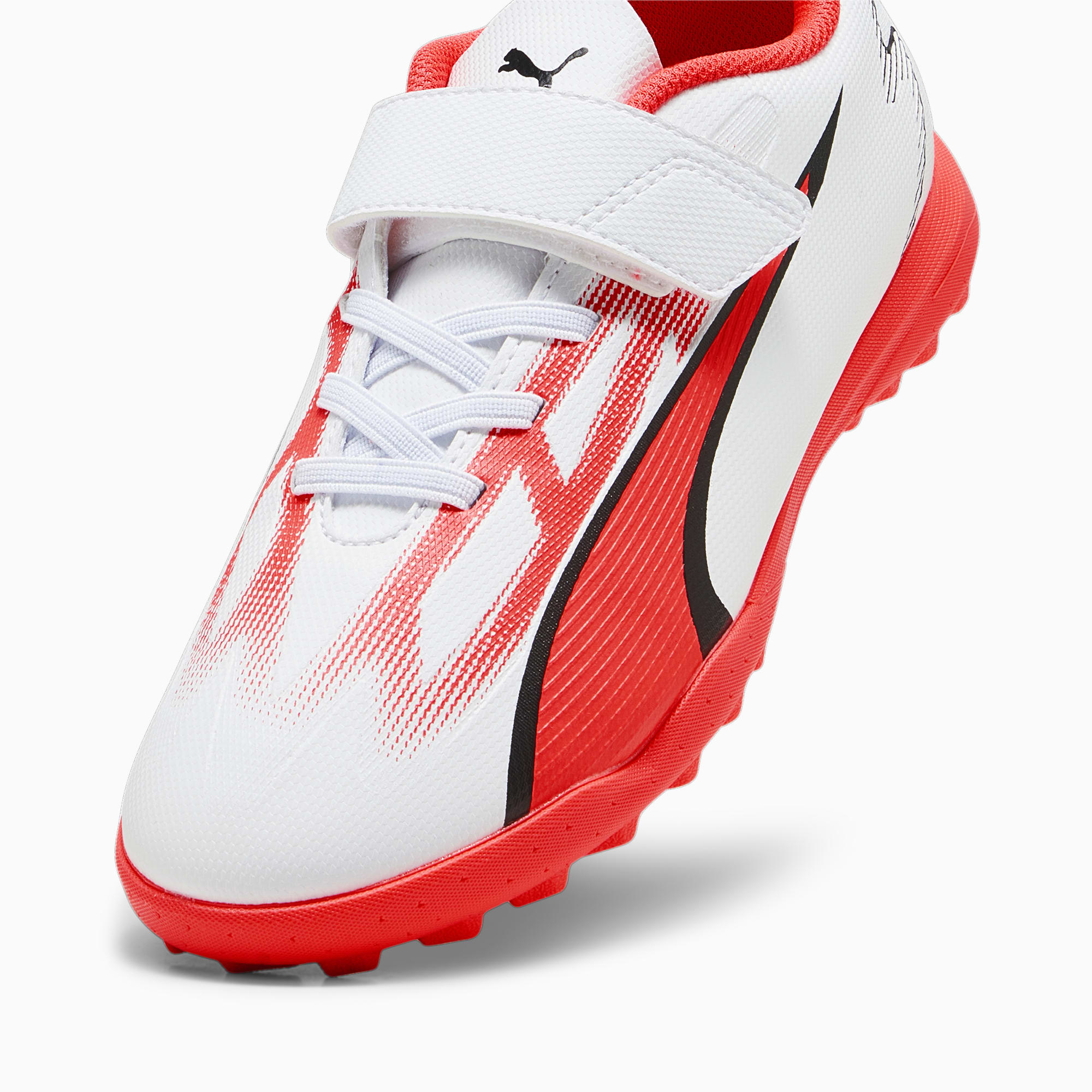 PUMA ULTRA PLAY TT voetbalschoenen voor Heren, Wit/Roze/Zwart