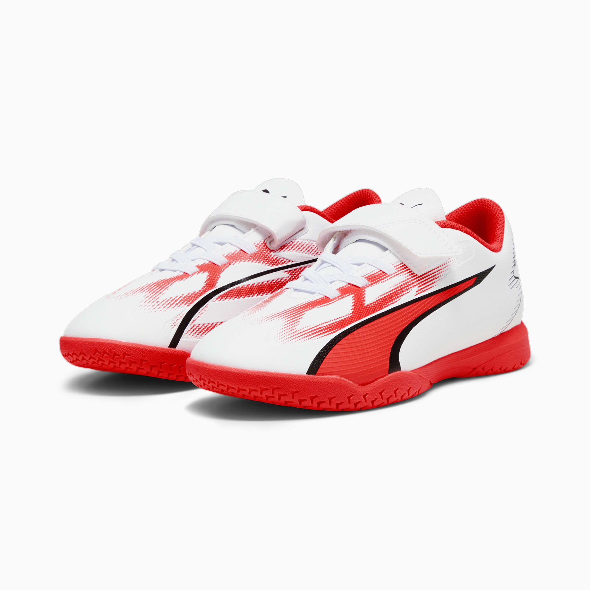 PUMA Ultra Play IT Youth Football Boots, White/Black/Fire Orchid