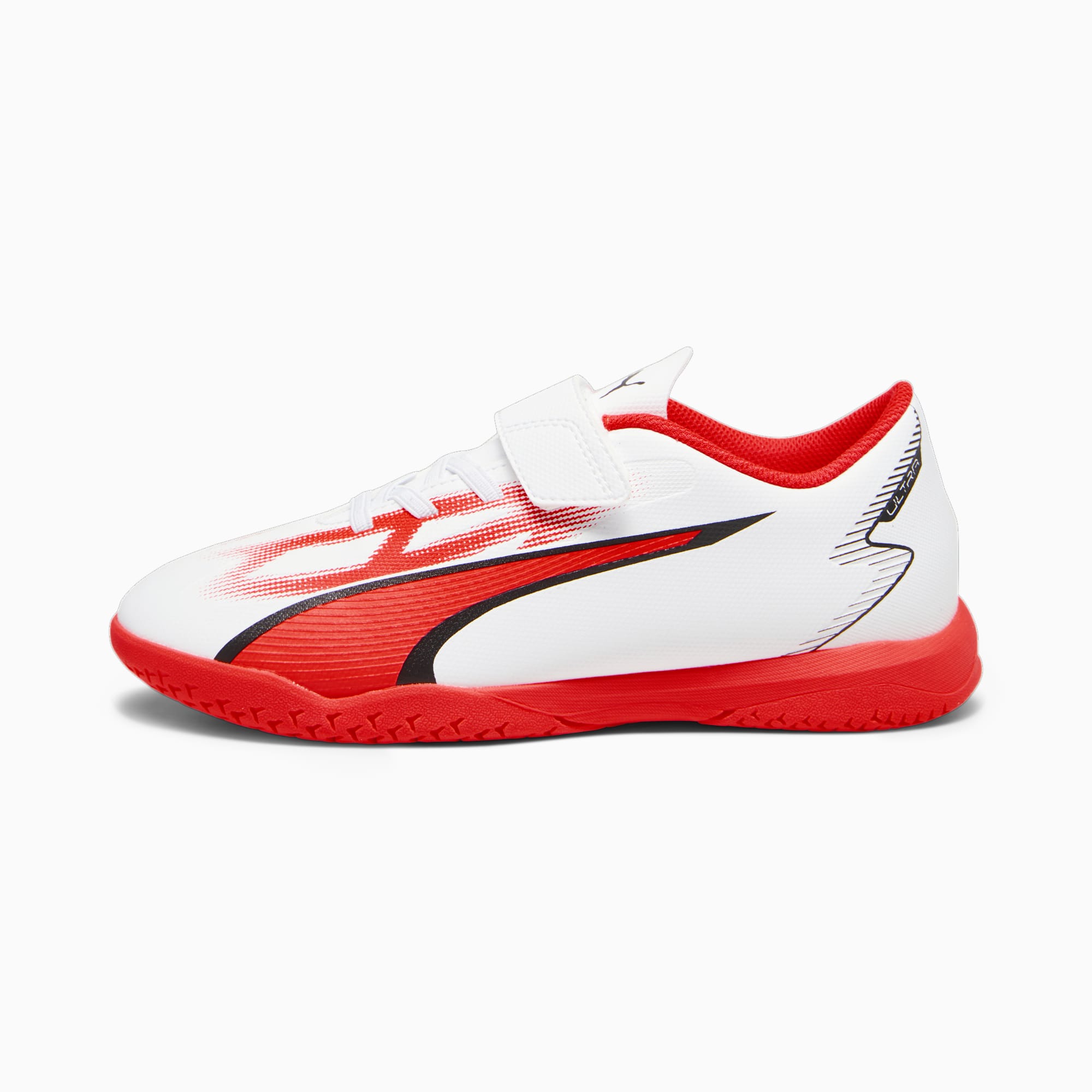 PUMA Ultra Play IT Youth Football Boots, White/Black/Fire Orchid, Size 27, Shoes