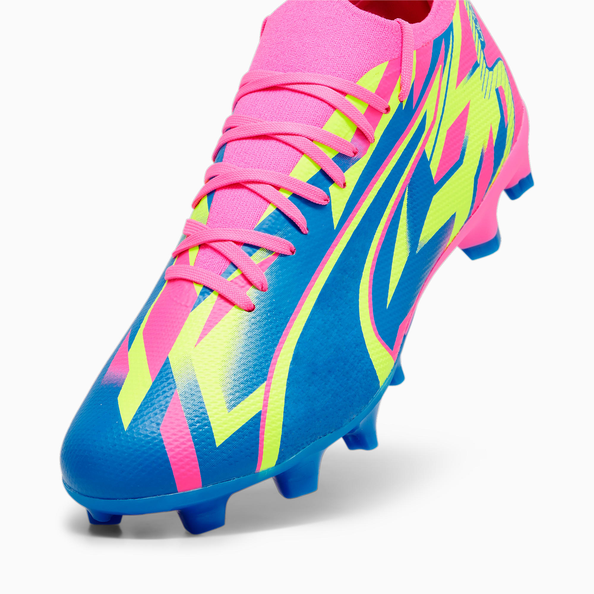 PUMA Ultra Match Gras / Kunstgras Voetbalschoenen (MG) Roze Geel Blauw