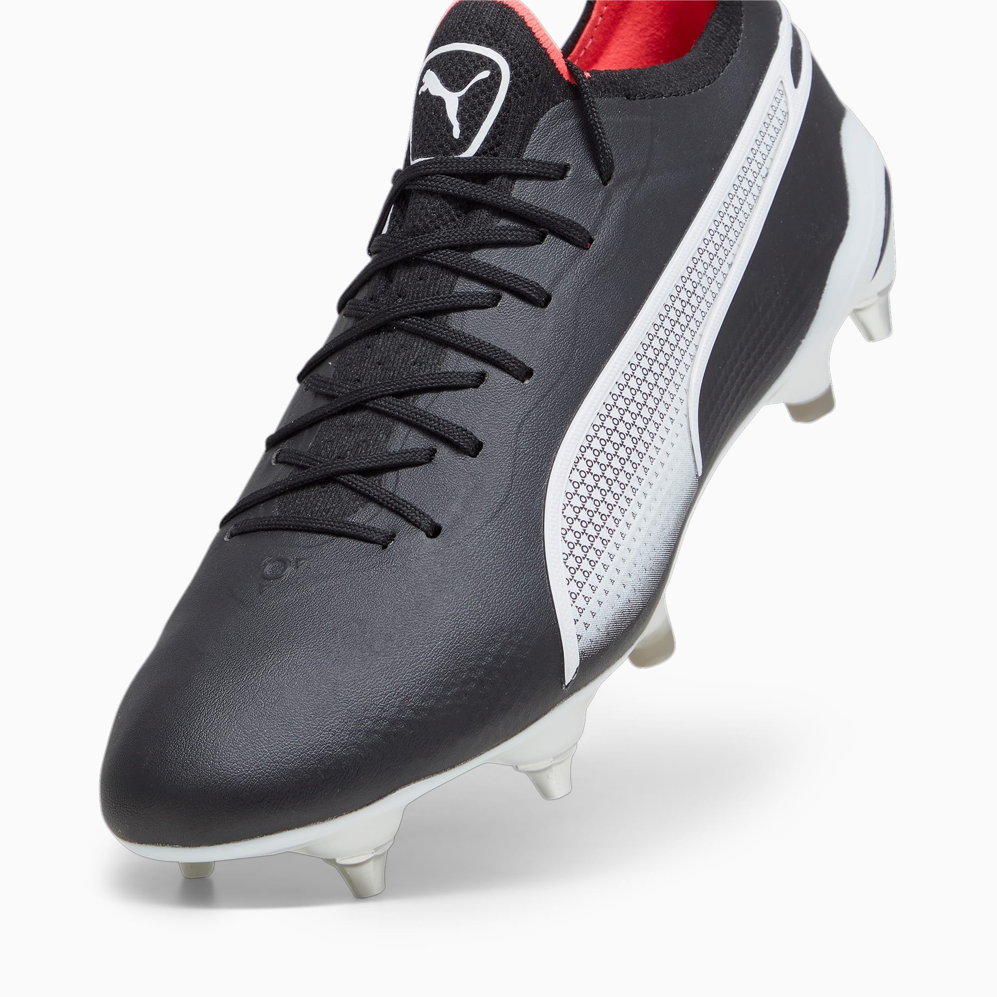 PUMA KING ULTIMATE MxSG voetbalschoenen voor Heren, Wit/Roze/Zwart