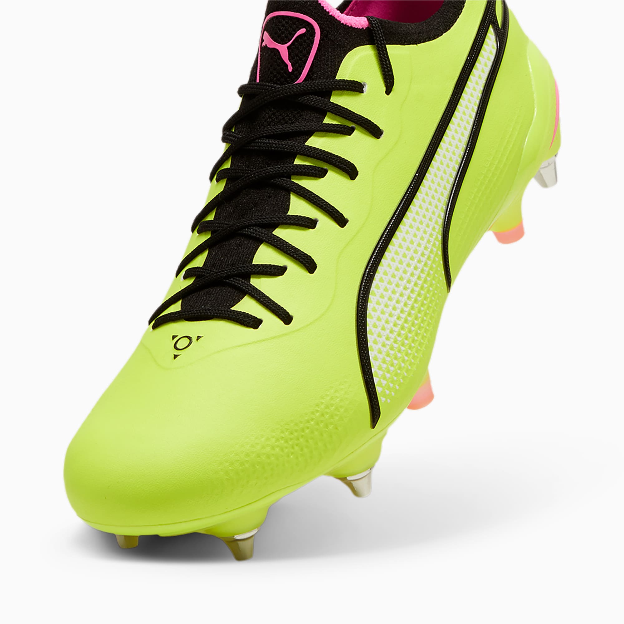 PUMA KING ULTIMATE MxSG voetbalschoenen, Roze/Groen/Zwart