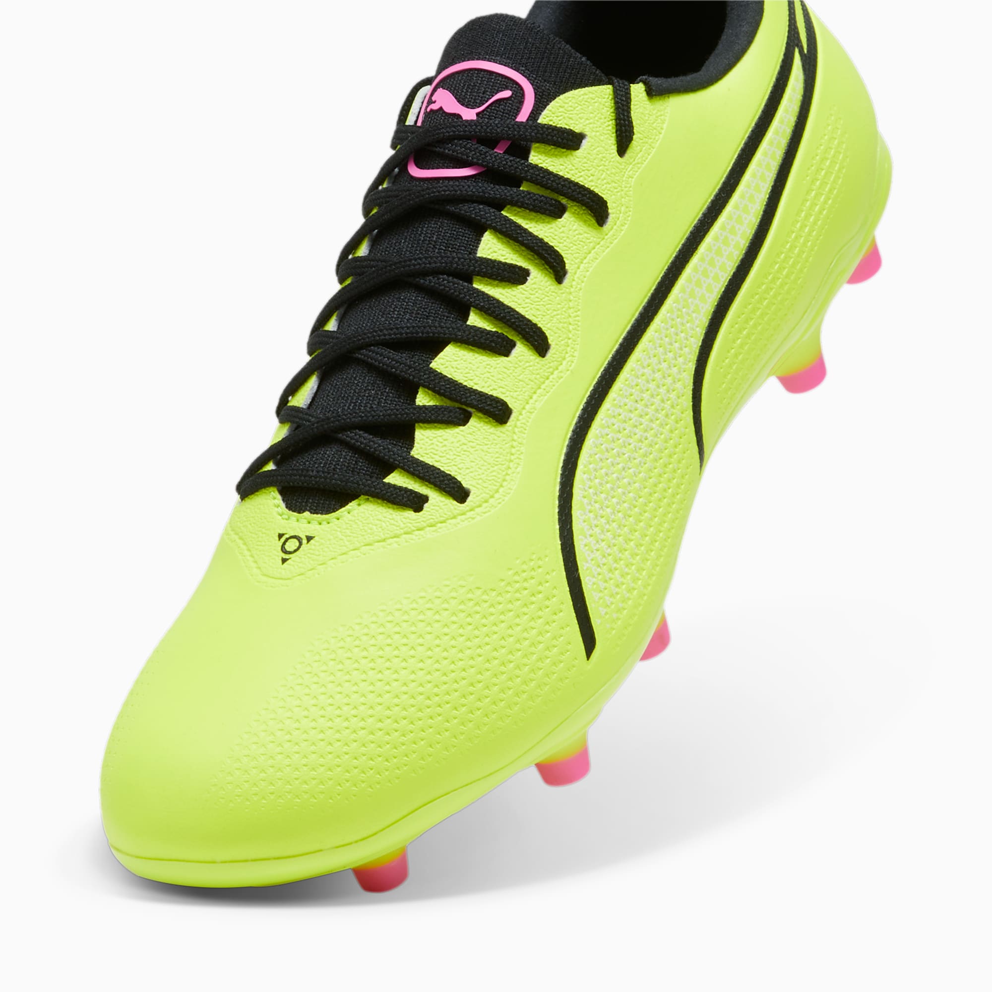 PUMA KING PRO FG/AG voetbalschoenen voor Dames, Roze/Groen/Zwart
