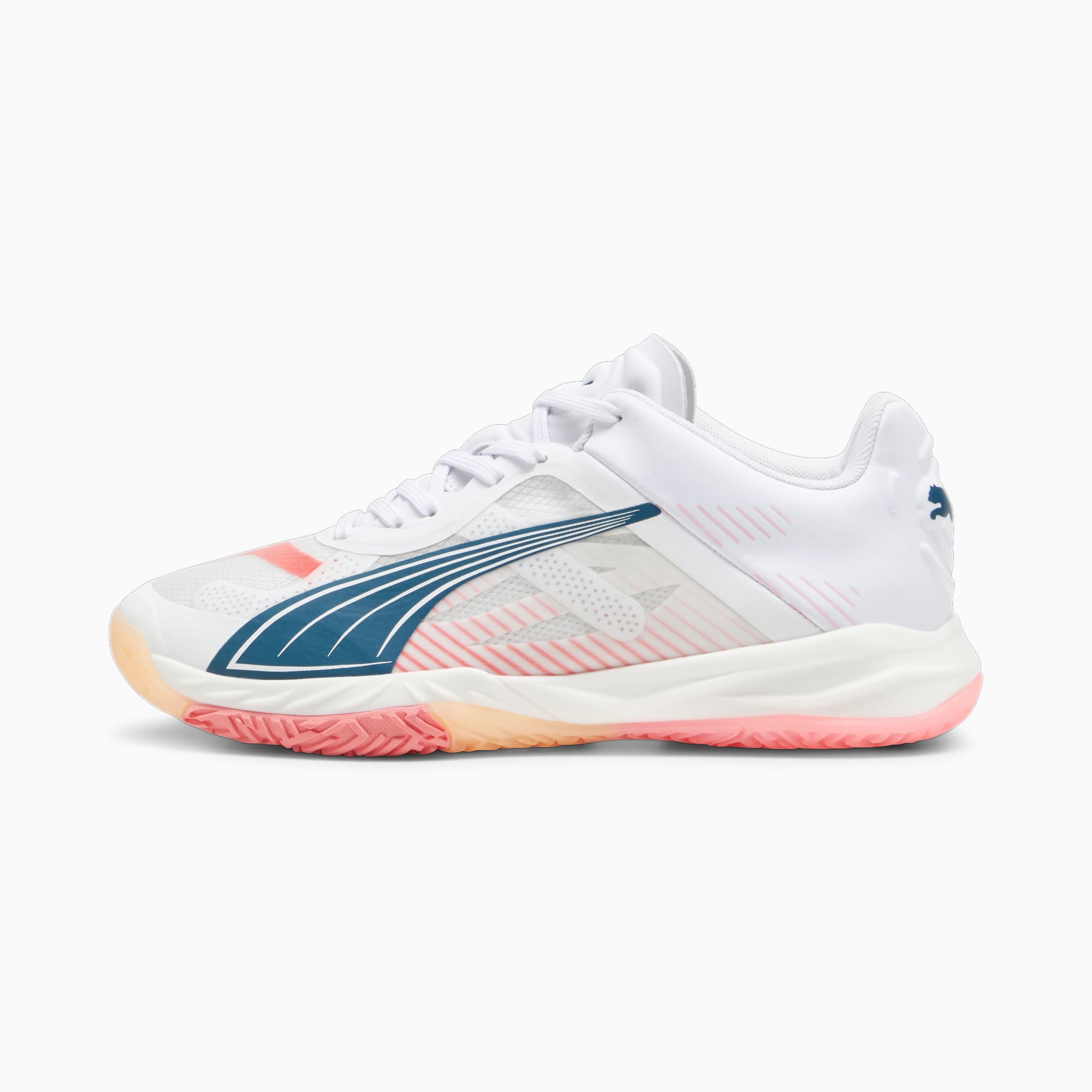 puma chaussures de handball accelerate nitro™ sqd femme, orange/bleu/blanc
