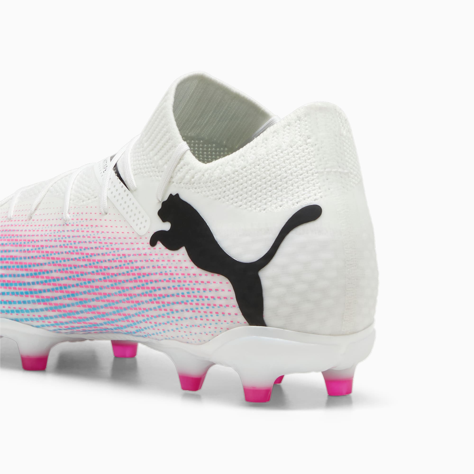 Men's PUMA Future 7 Pro FG/AG Football Boots, White/Black/Poison Pink
