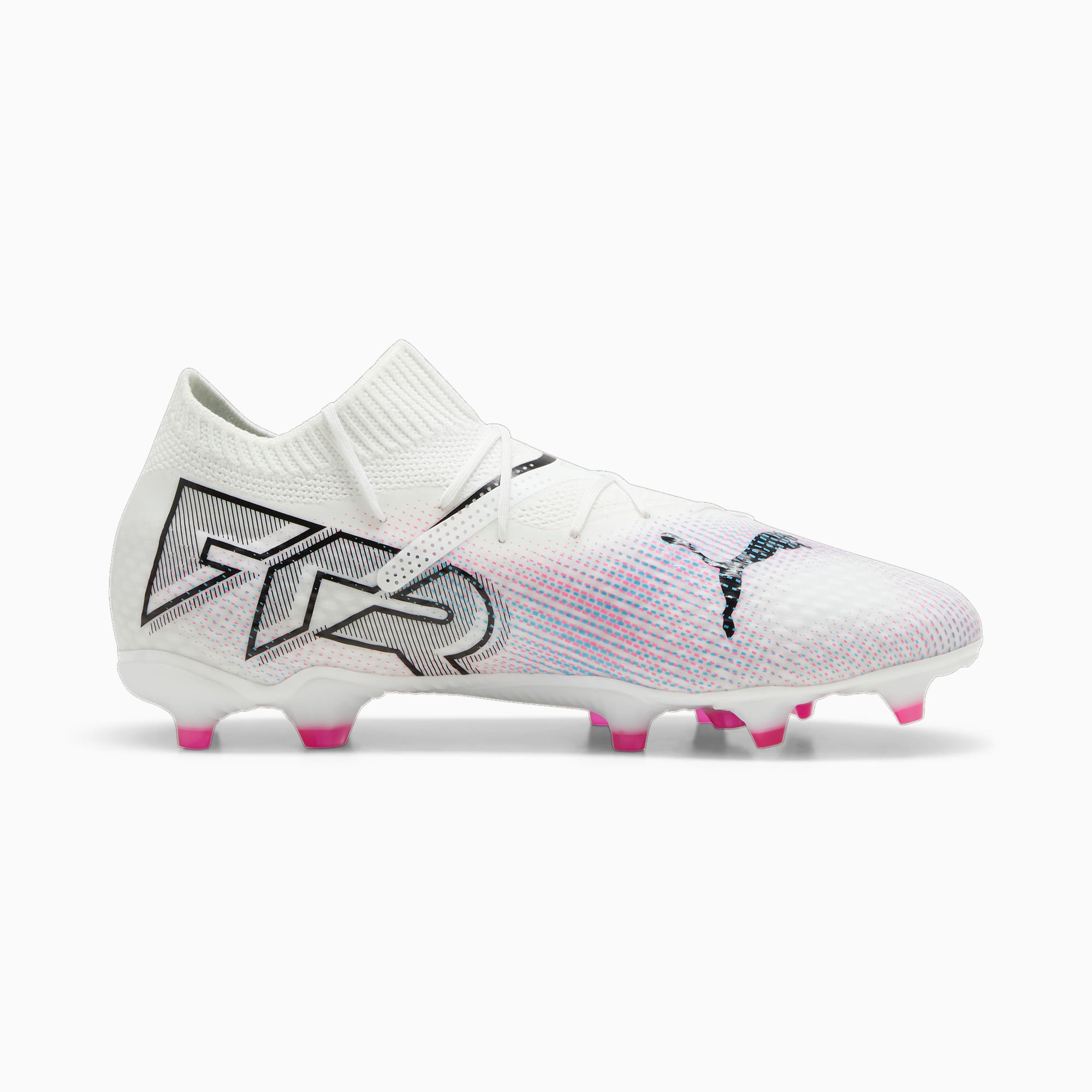 Men's PUMA Future 7 Pro FG/AG Football Boots, White/Black/Poison Pink