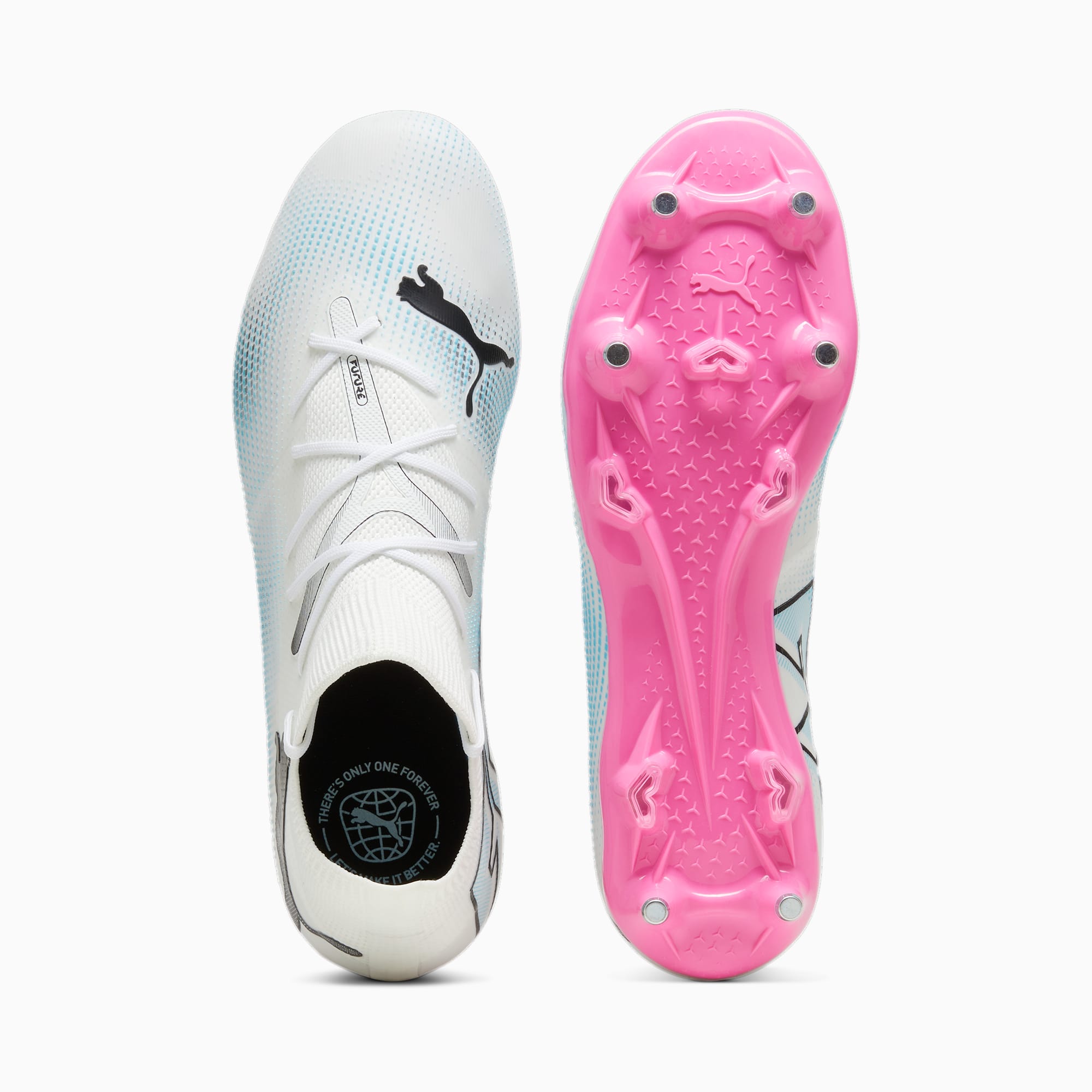 PUMA Chaussures De Football FUTURE 7 MATCH MxSG Pour Homme, Blanc/Rose/Noir