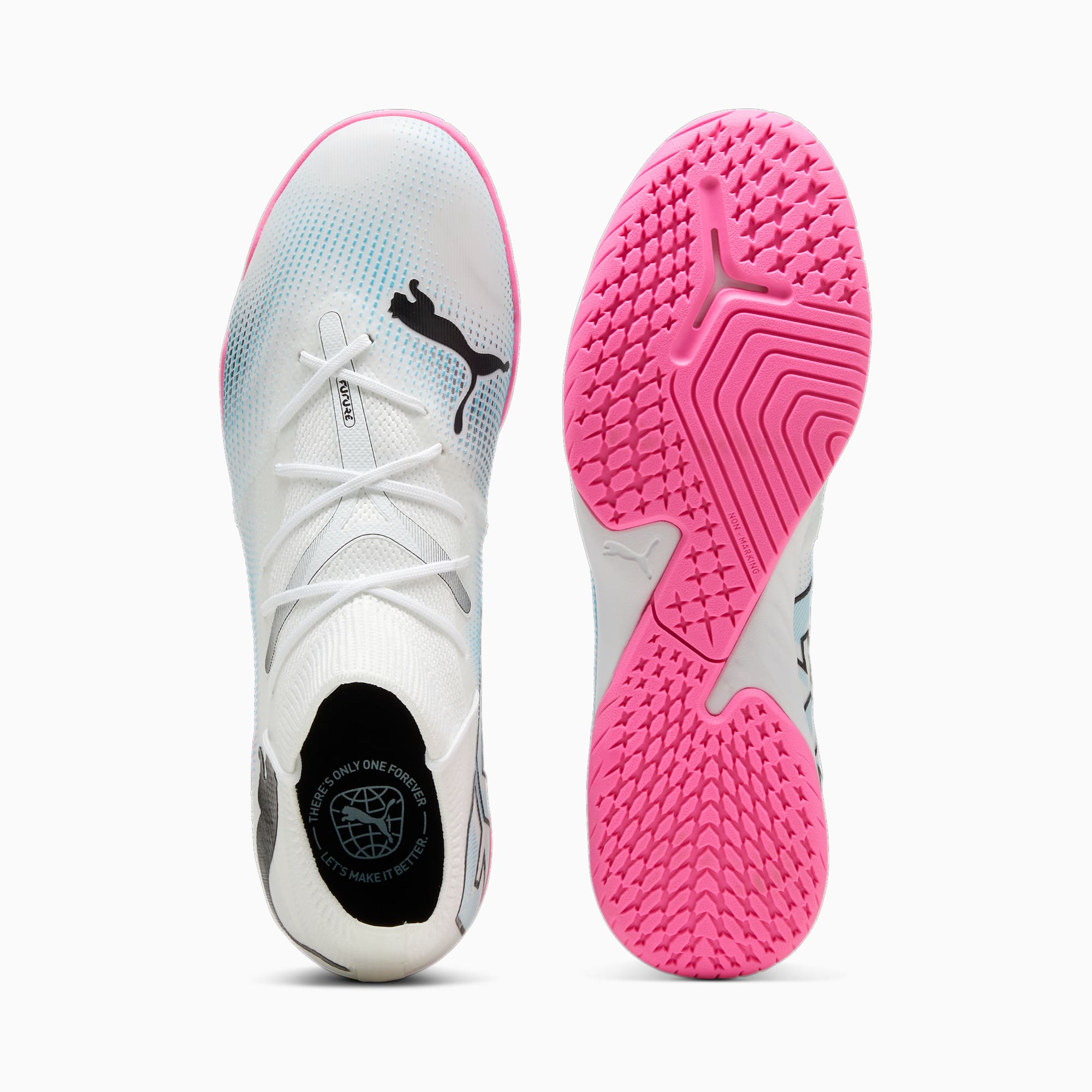 Men's PUMA Future 7 Match IT Football Boots, White/Black/Poison Pink, Size 39, Shoes