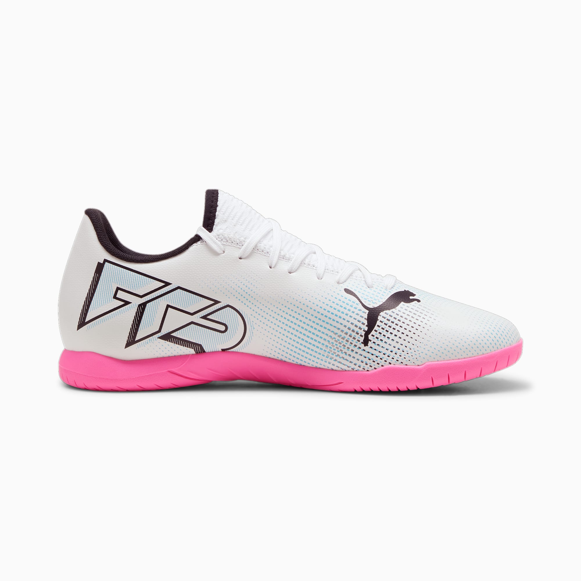 Men's PUMA Future 7 Play IT Football Boots, White/Black/Poison Pink, Size 39, Shoes