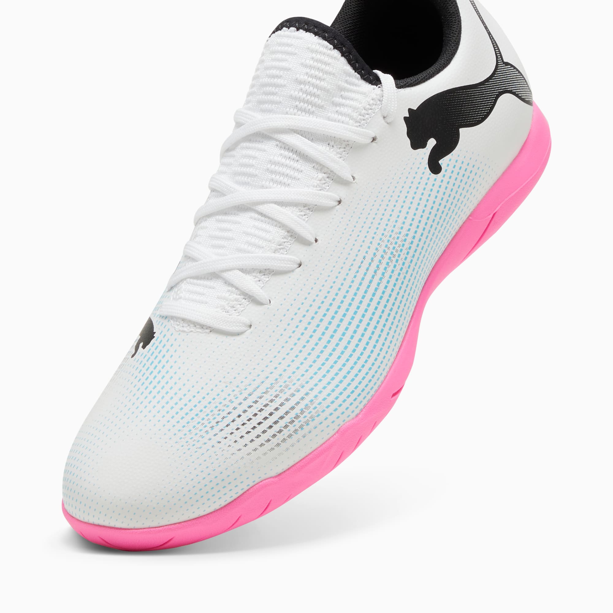 PUMA Future 7 Play Zaalvoetbalschoenen (IN) Wit Roze Zwart