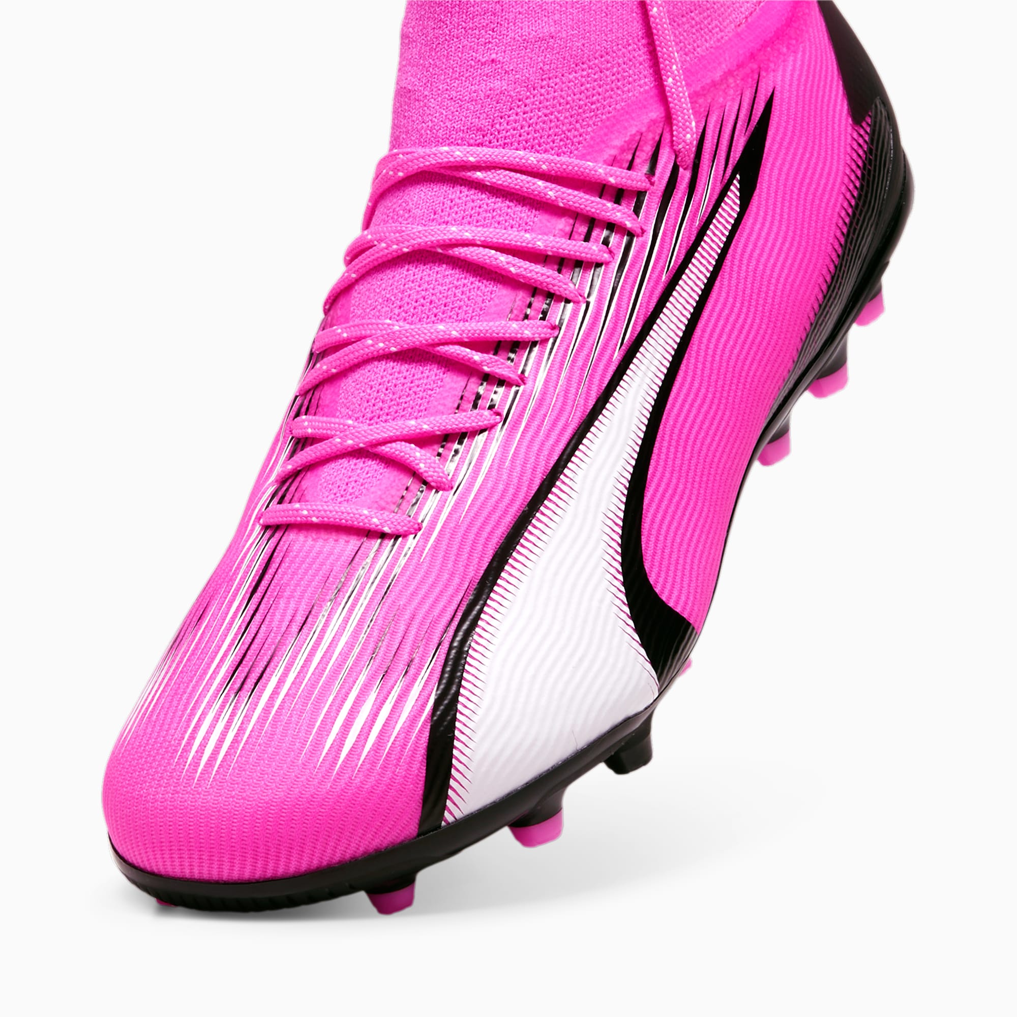 PUMA ULTRA PRO MG voetbalschoenen, Roze/Zwart/Wit