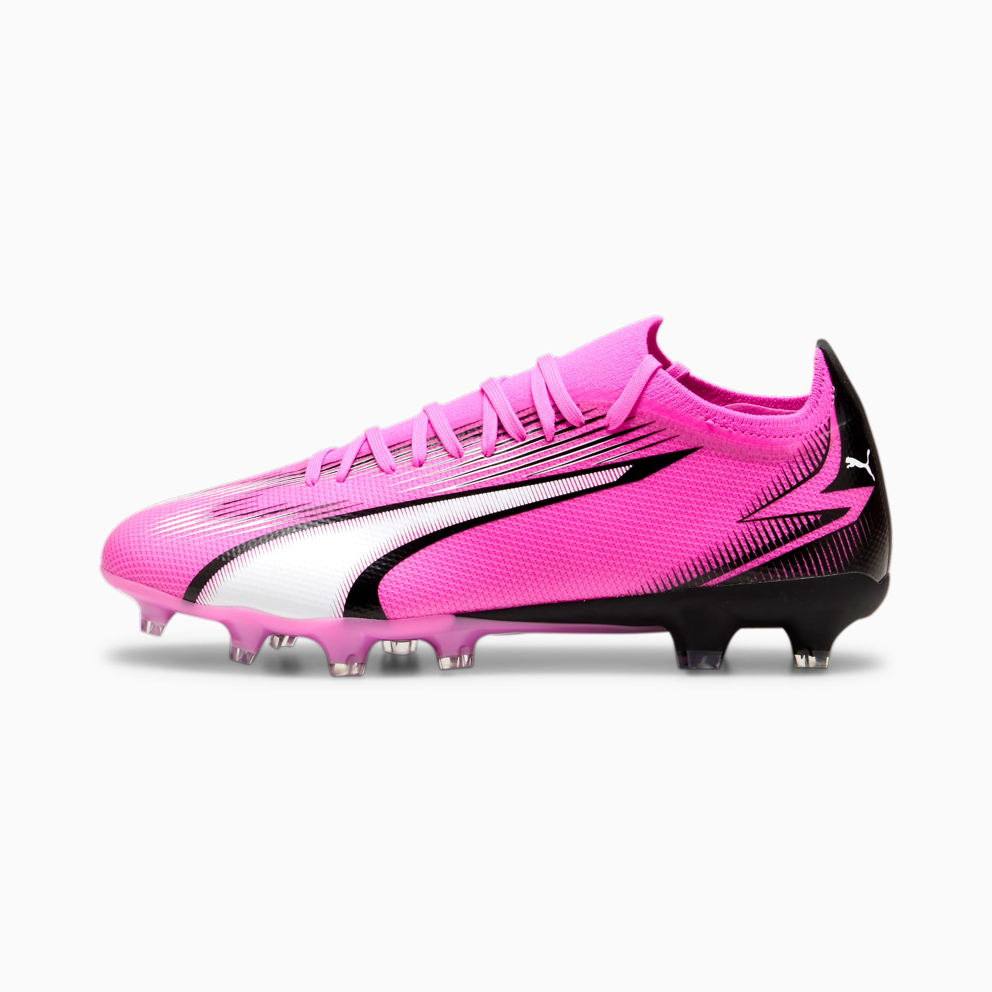 PUMA Chaussures De Football ULTRA MATCH FG/AG, Rose/Noir/Blanc