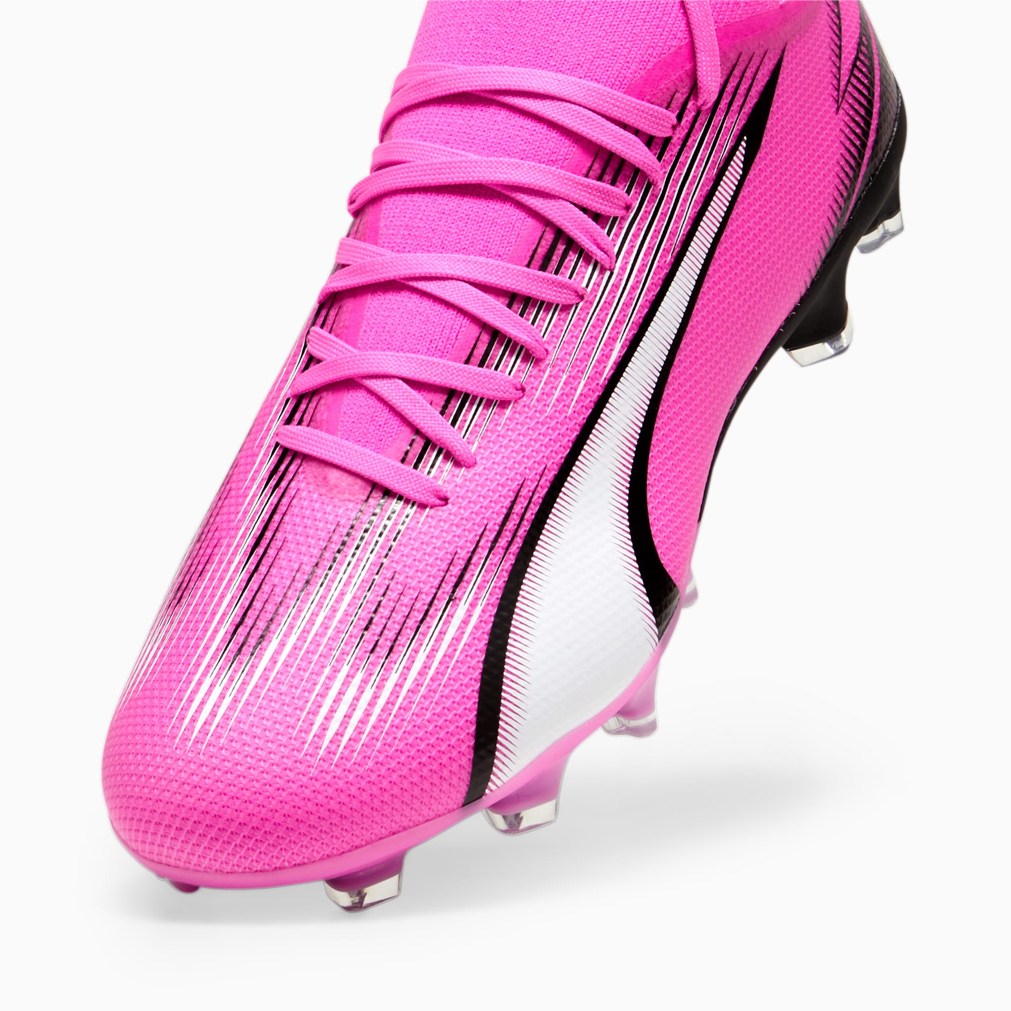PUMA Chaussures De Football ULTRA MATCH FG/AG, Rose/Noir/Blanc