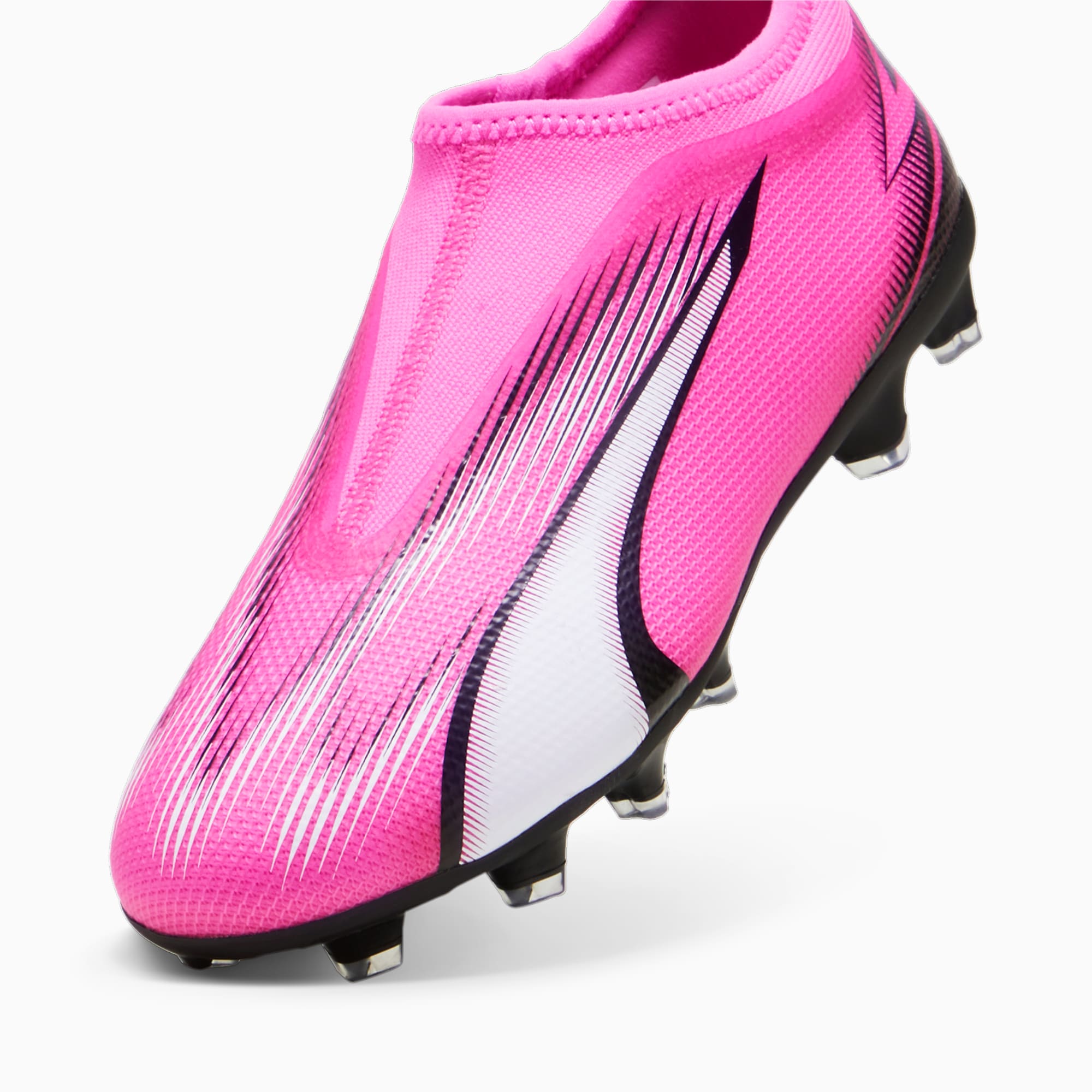 PUMA ULTRA MATCH FG/AG voetbalschoenen zonder veters, Roze/Zwart/Wit