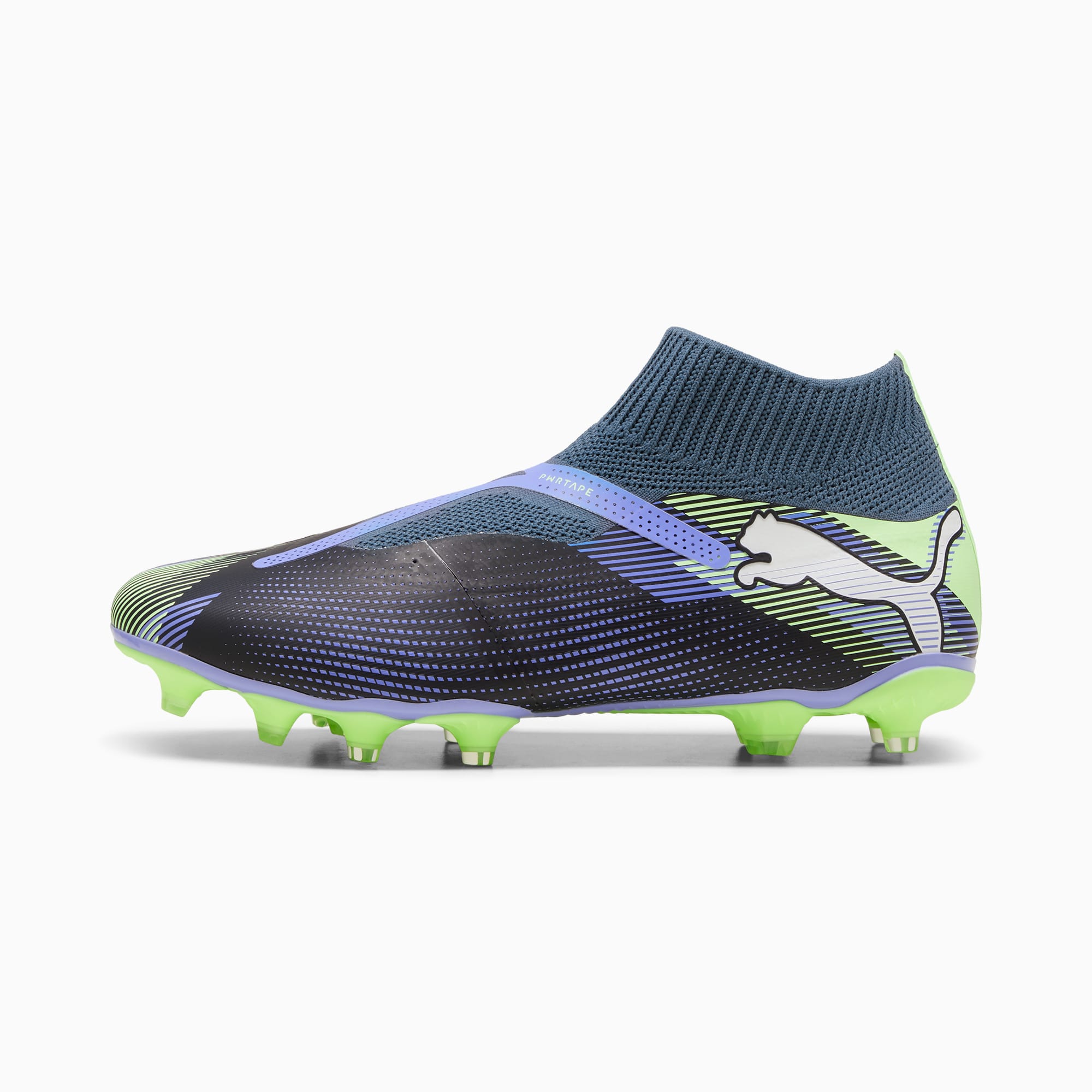 PUMA Future 7 Match+ FG/AG Laceless Football Boots Unisex, Grey Skies/White/Fizzy Apple, size 11