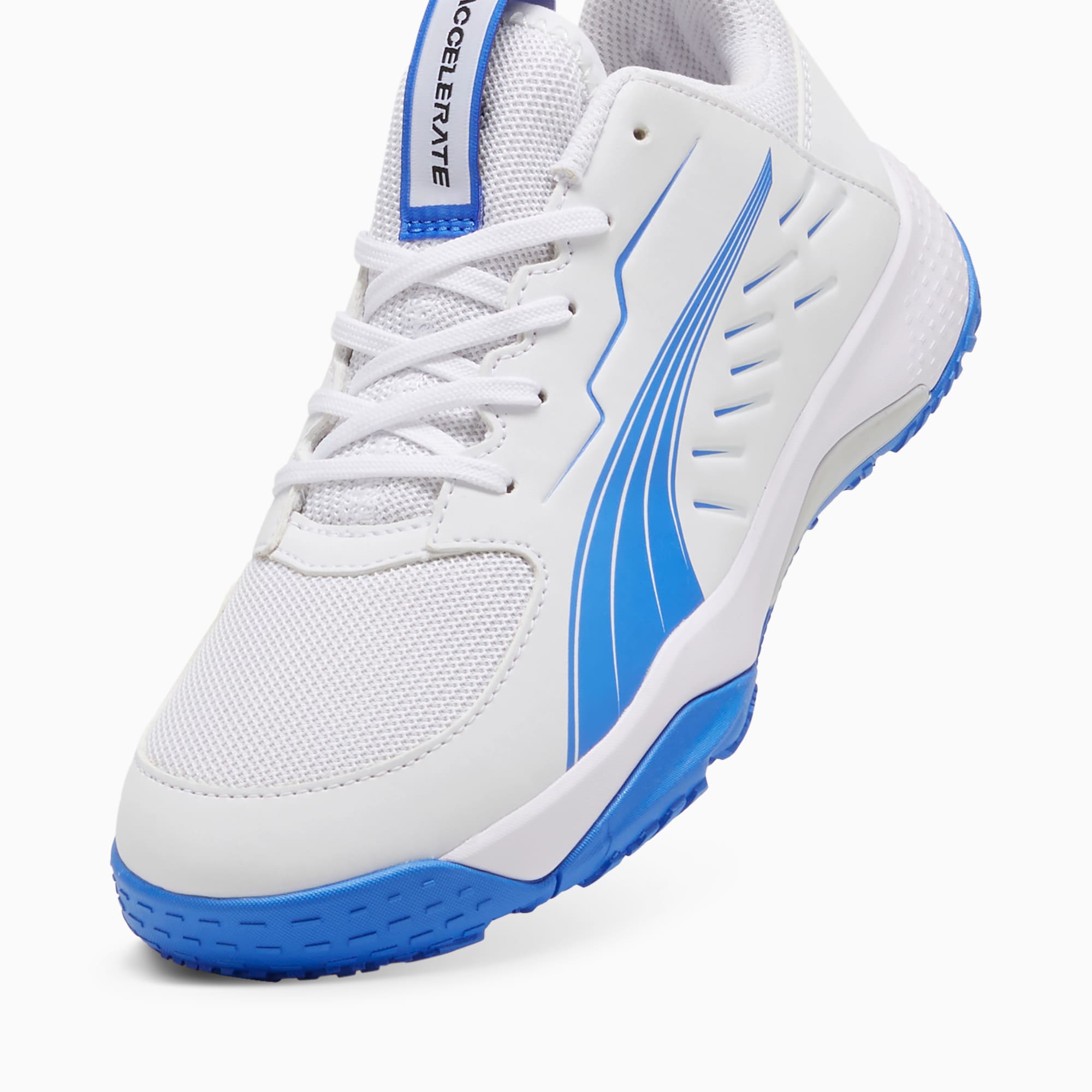 PUMA Accelerate zaalschoenen, Wit/Blauw