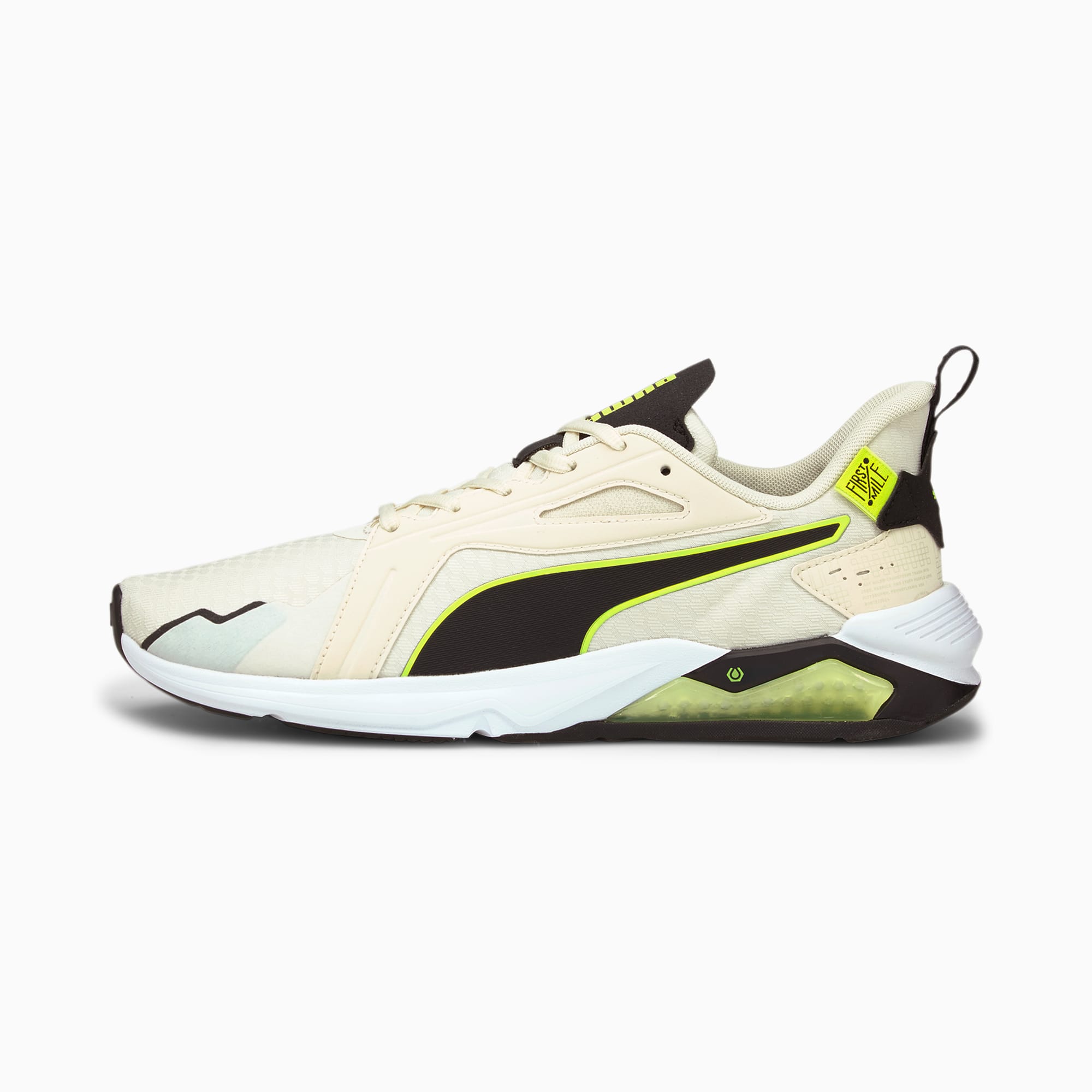 Chaussures de sport PUMA x FIRST MILE LQDCELL Method homme, Blanc/Noir/Jaune, Taille 44, Chaussures