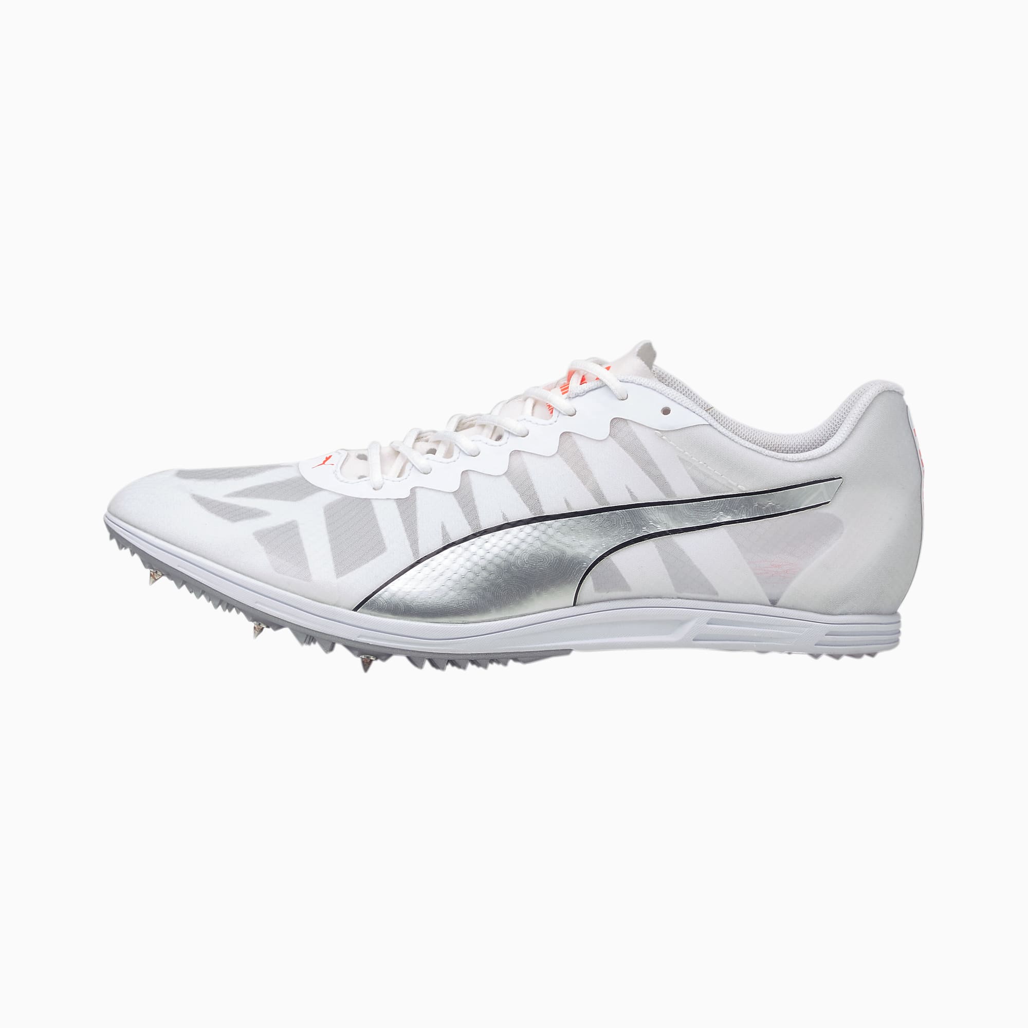 PUMA Chaussures d?athletisme a pointes evoSPEED Distance 9 homme, Blanc/Argent, Taille 40.5, Chaussures