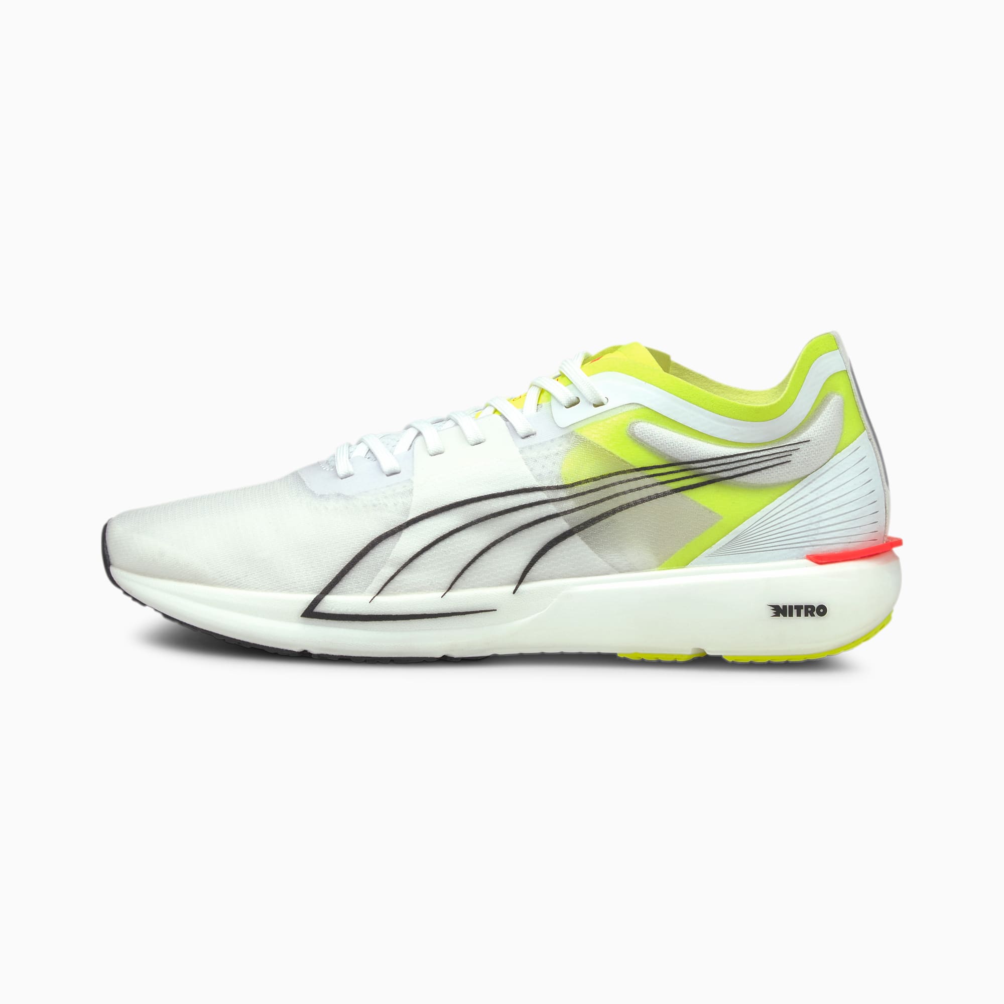 PUMA Chaussures de course Liberate Nitro homme, Blanc/Jaune, Taille 39, Chaussures