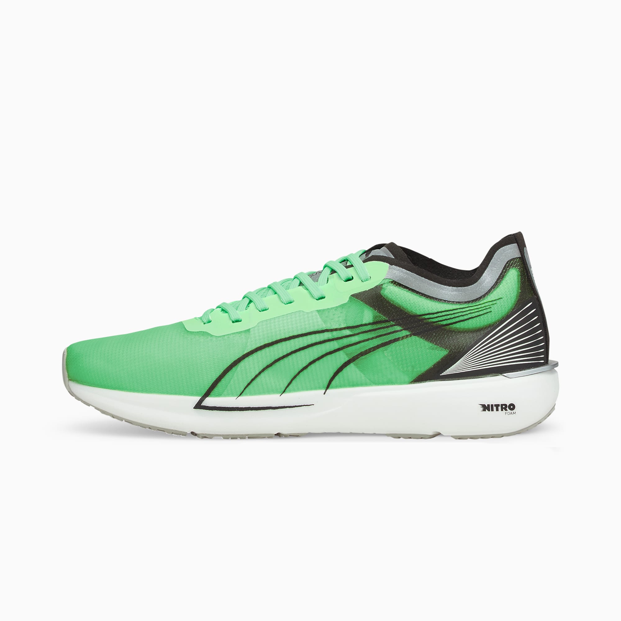 PUMA Chaussures de course Liberate Nitro COOLadapt homme, Vert/Noir/Argent, Taille 40.5, Chaussures