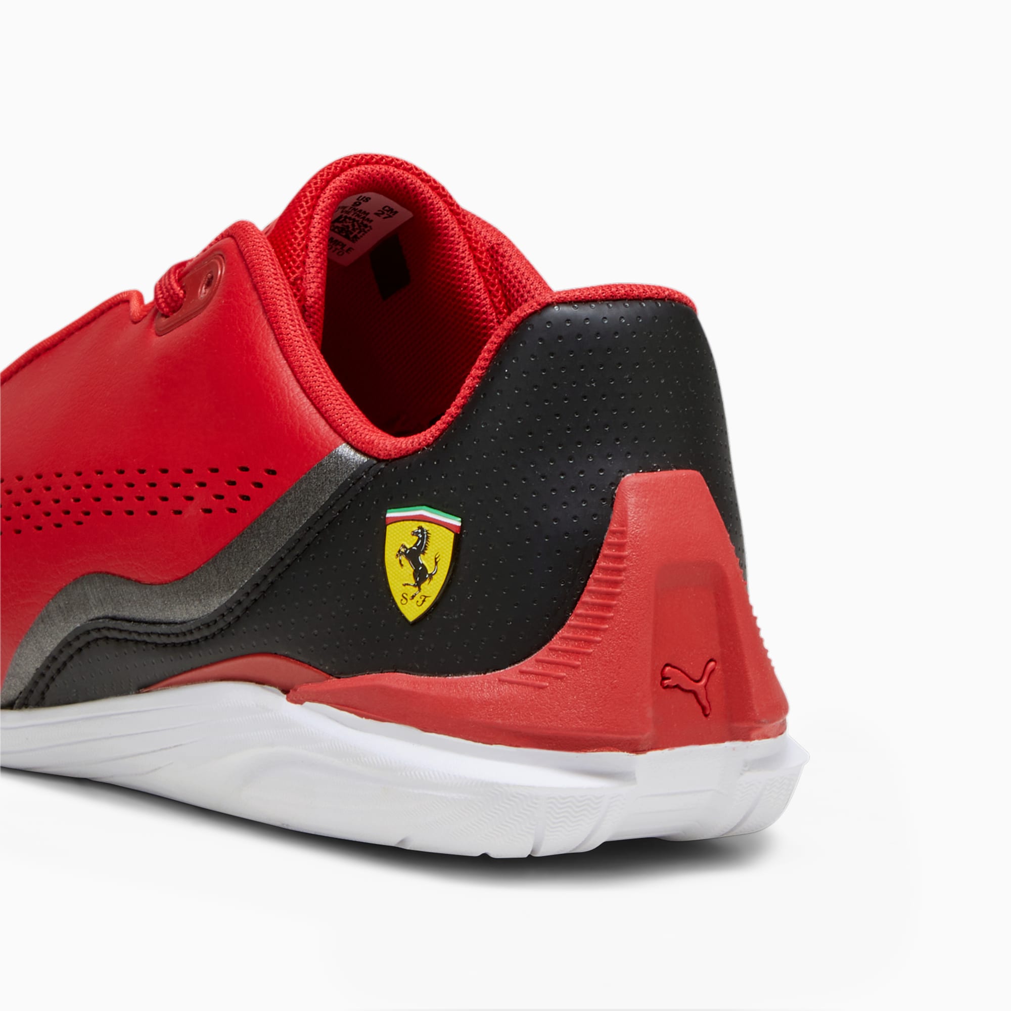 PUMA Chaussures De Sports Automobiles Drift Cat Decima Scuderia Ferrari, Blanc/Noir/Rouge