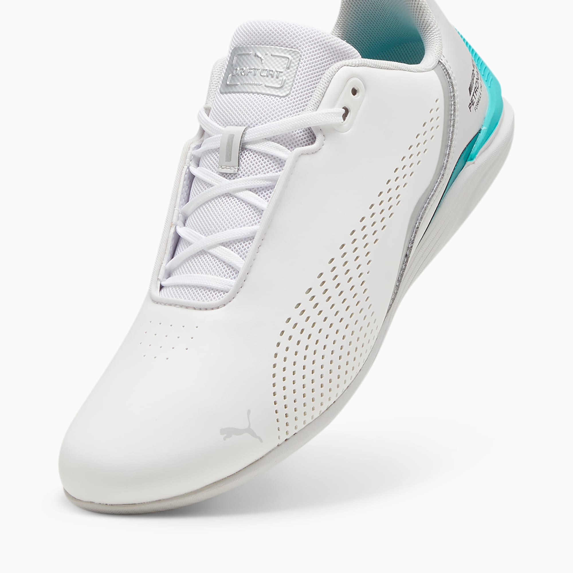 PUMA Mercedes-AMG Petronas Formule 1 Drift Cat Decima motorsportschoenen, Wit/Groen