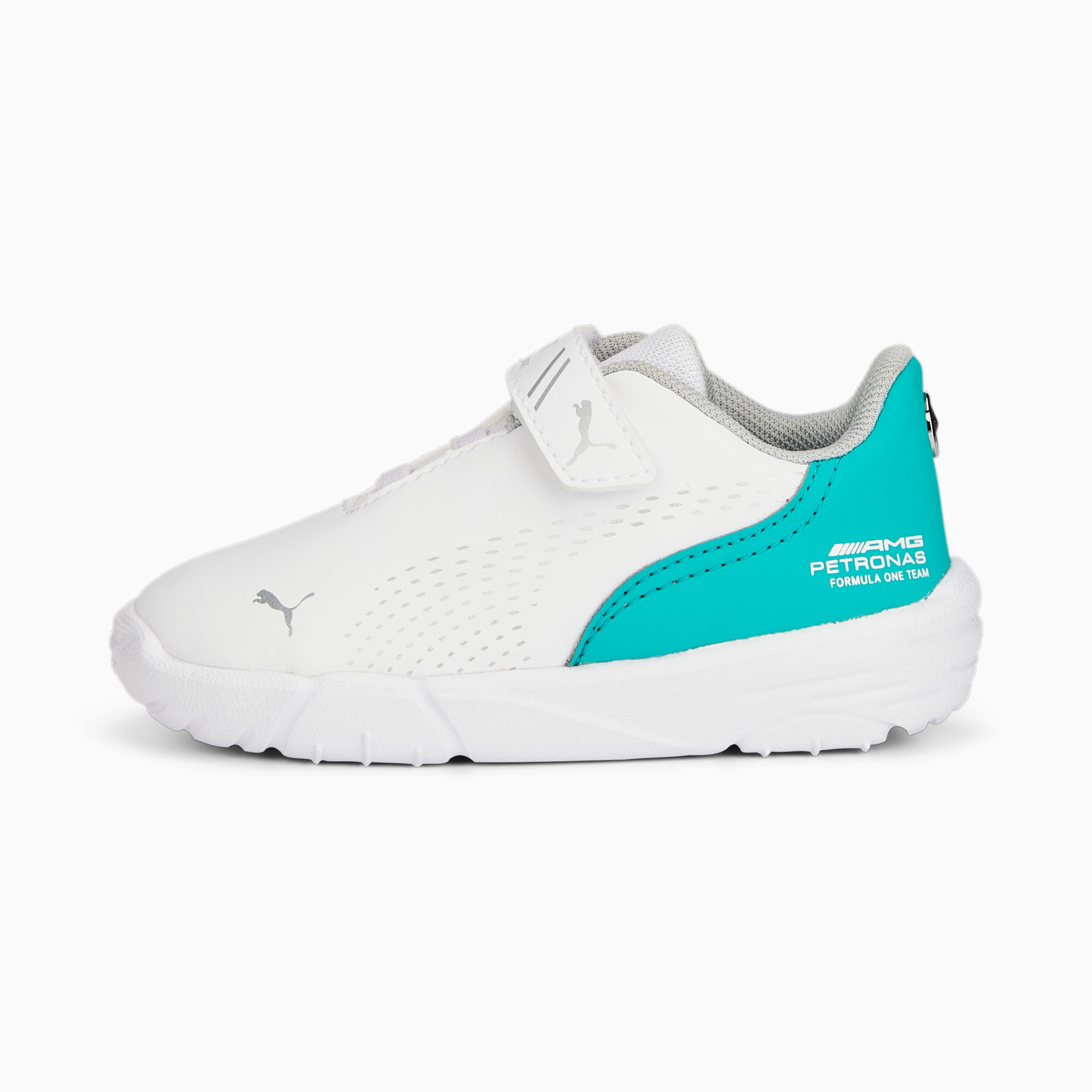 PUMA Mercedes-Amg Petronas Drift Cat Decima Toddlers' Motorsport Shoes, White/Spectra Green/Silver, Size 19, Shoes