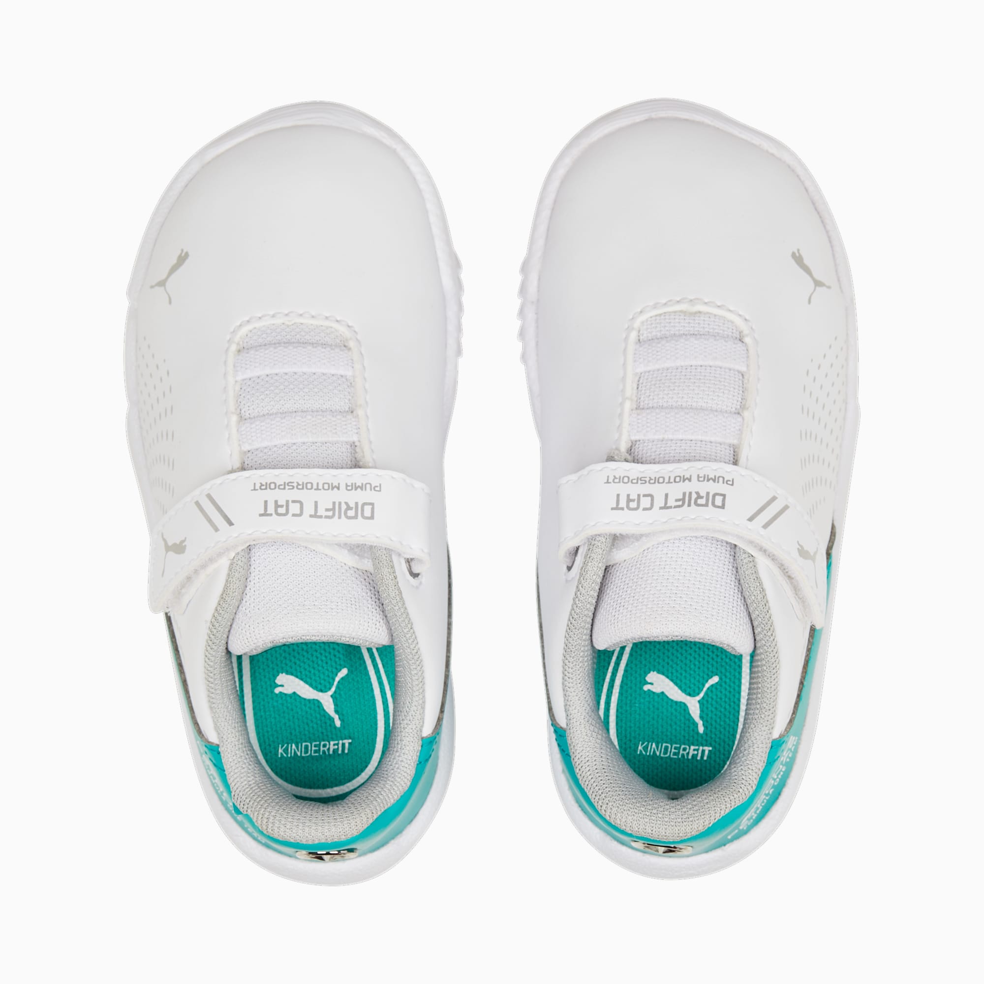 PUMA Mercedes-Amg Petronas Drift Cat Decima Toddlers' Motorsport Shoes, White/Spectra Green/Silver, Size 19, Shoes