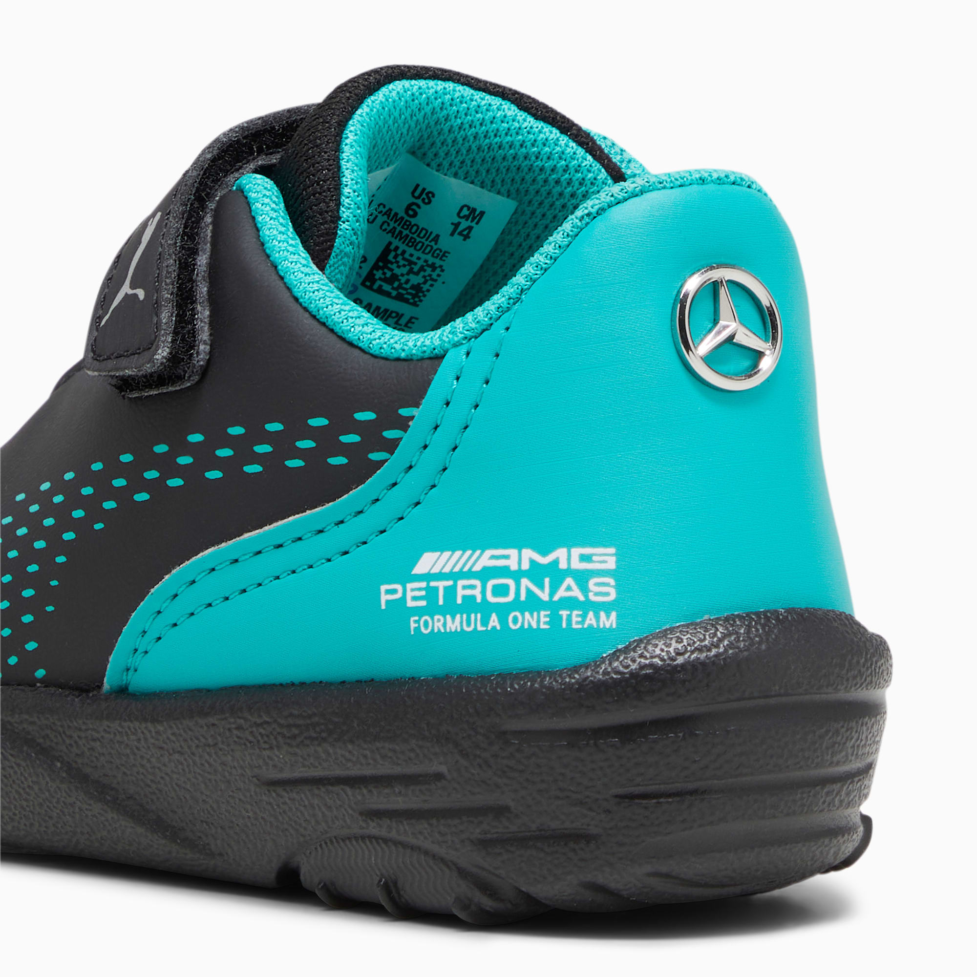 PUMA Mercedes-Amg Petronas Drift Cat Decima Toddlers' Motorsport Shoes, Black/Spectra Green