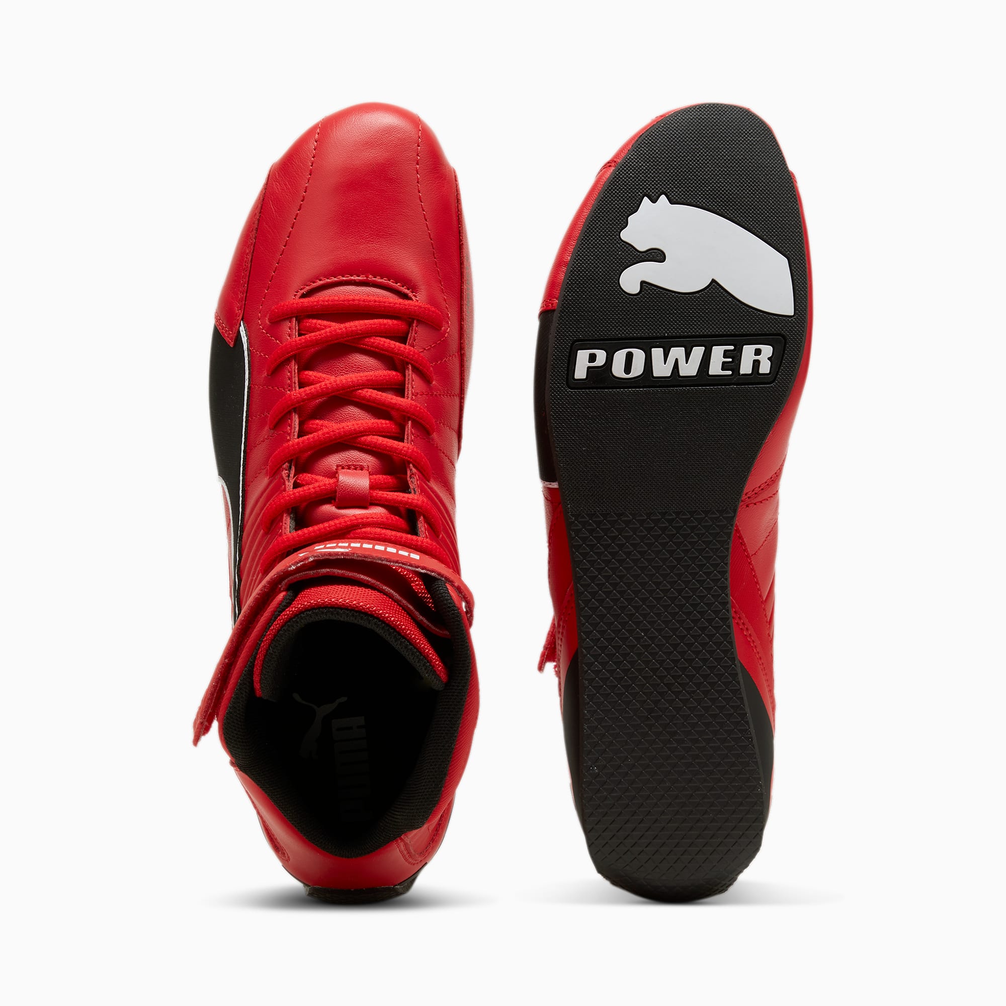 PUMA Scuderia Ferrari Kart Cat RL Mid Motorsport Sneakers Schuhe, Rot/Schwarz, Größe: 39, Schuhe