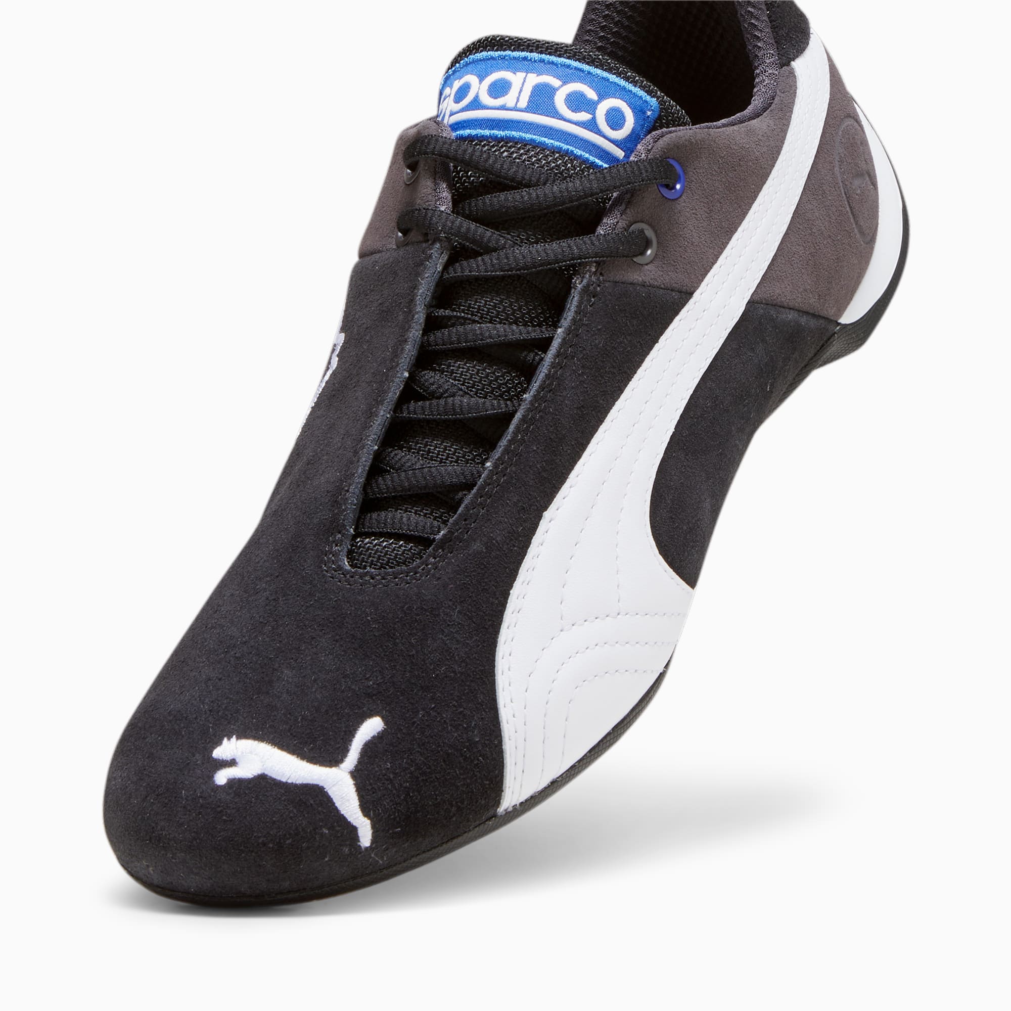 Men's PUMA X Sparco Future Cat OG Driving Shoe Sneakers, Black/White/Dark Coal, Size 35,5, Shoes
