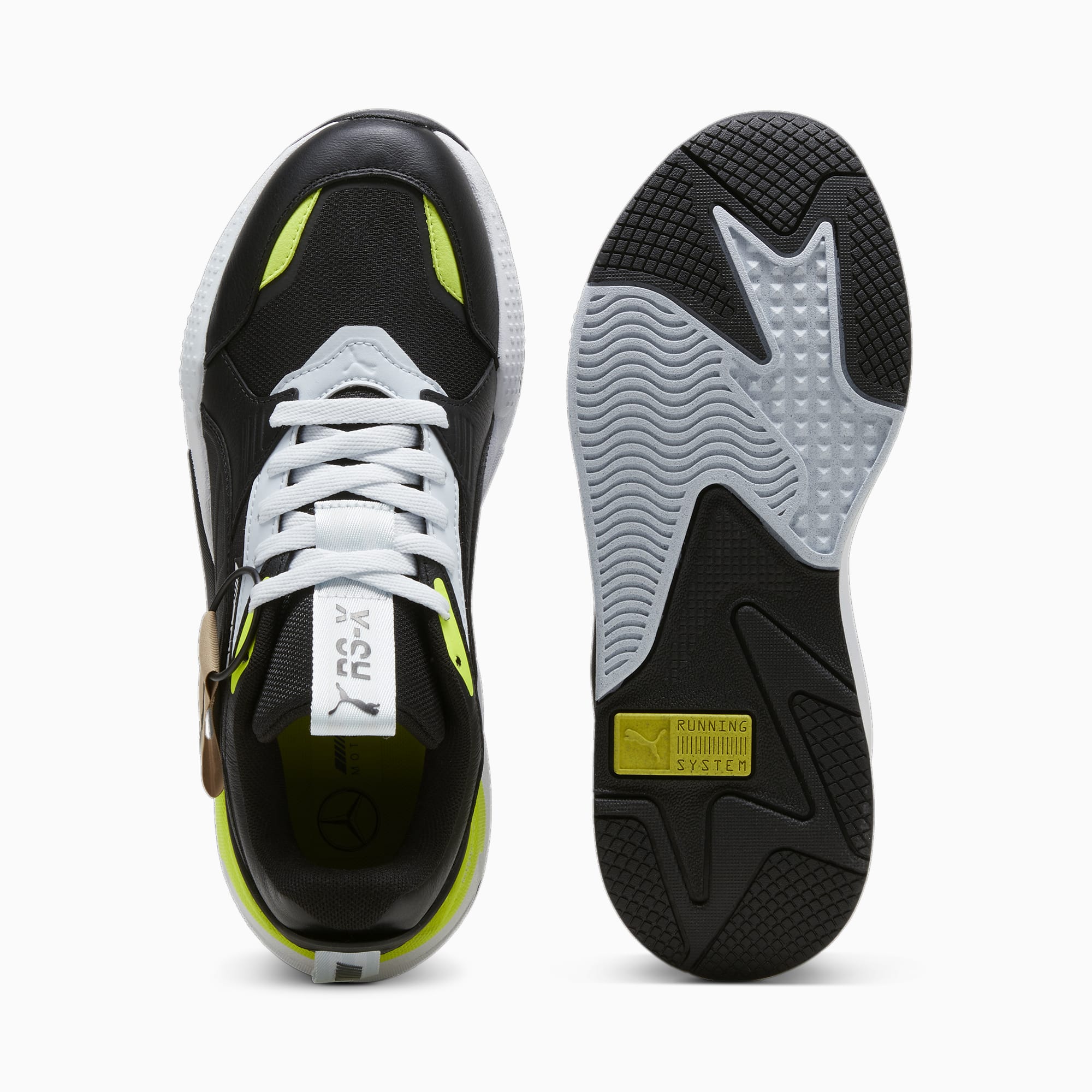 PUMA AMG RS-X T Sneakers Schuhe, Schwarz/Blau/Grün, Größe: 41, Schuhe