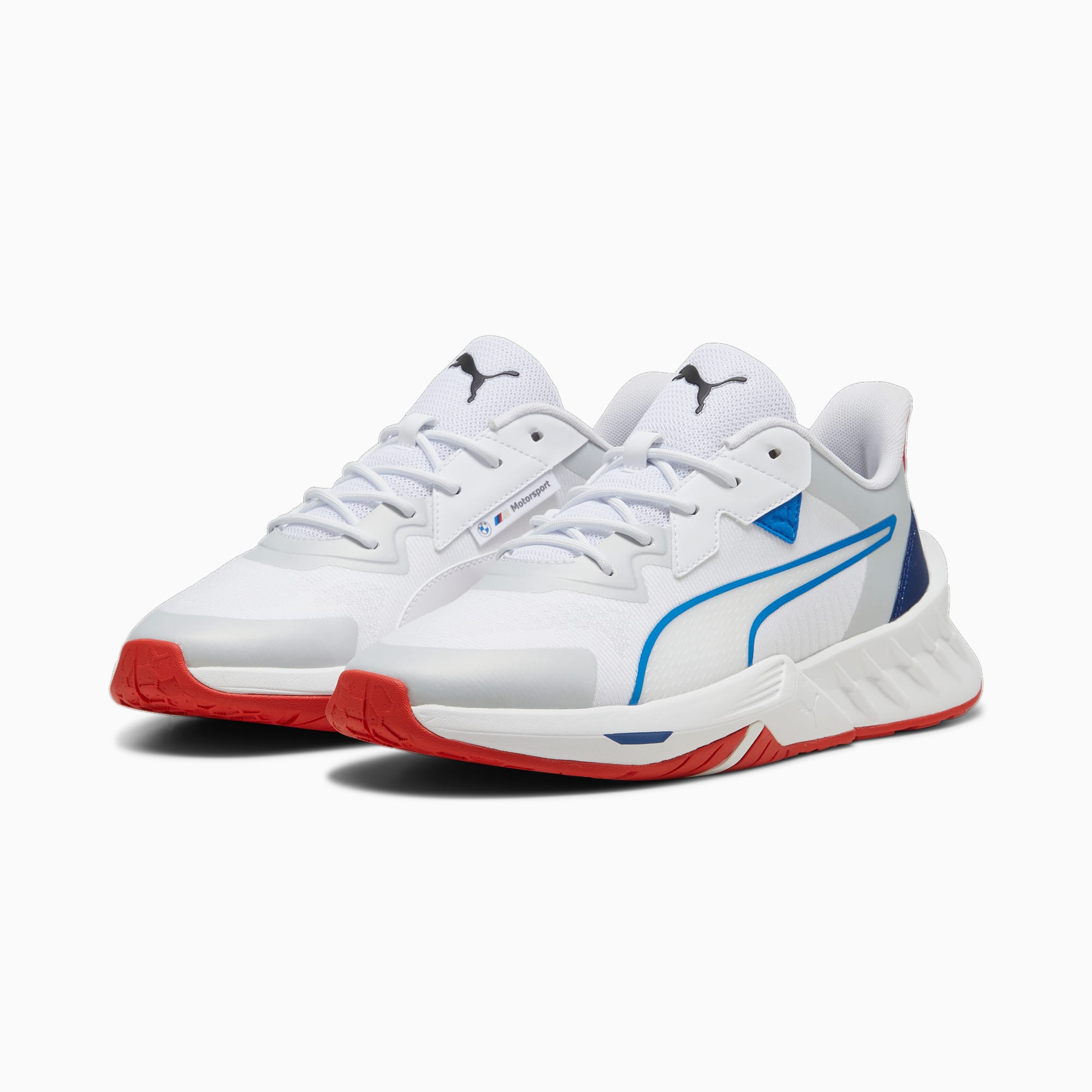 Men's PUMA BMW M Motorsport Maco 2.0 Driving Shoe Sneakers, White/Pop Red, Size 35,5, Shoes