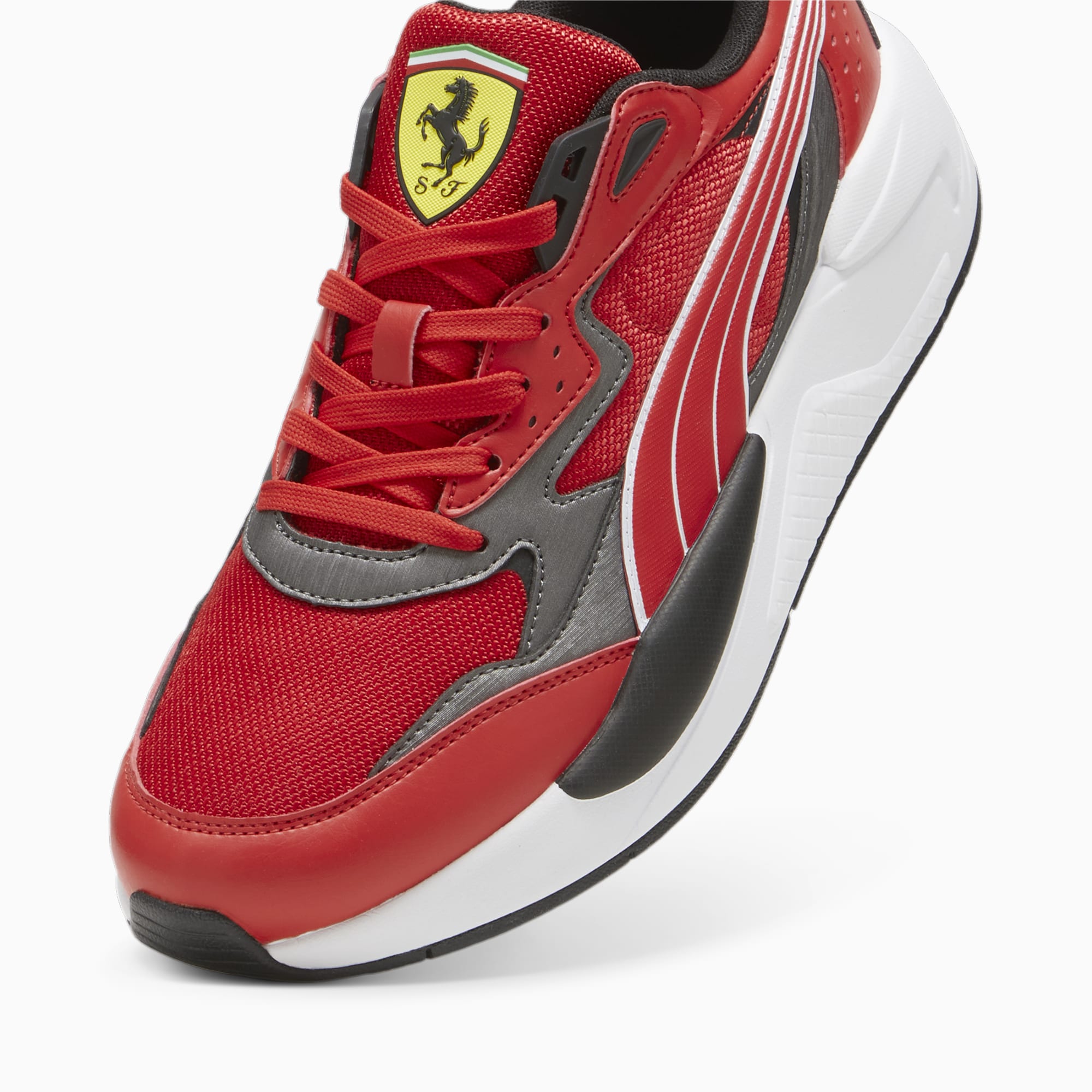 PUMA Scuderia Ferrari X-Ray Speed Motorsport Schuhe, Silber/Schwarz/Rot, Größe: 39, Schuhe