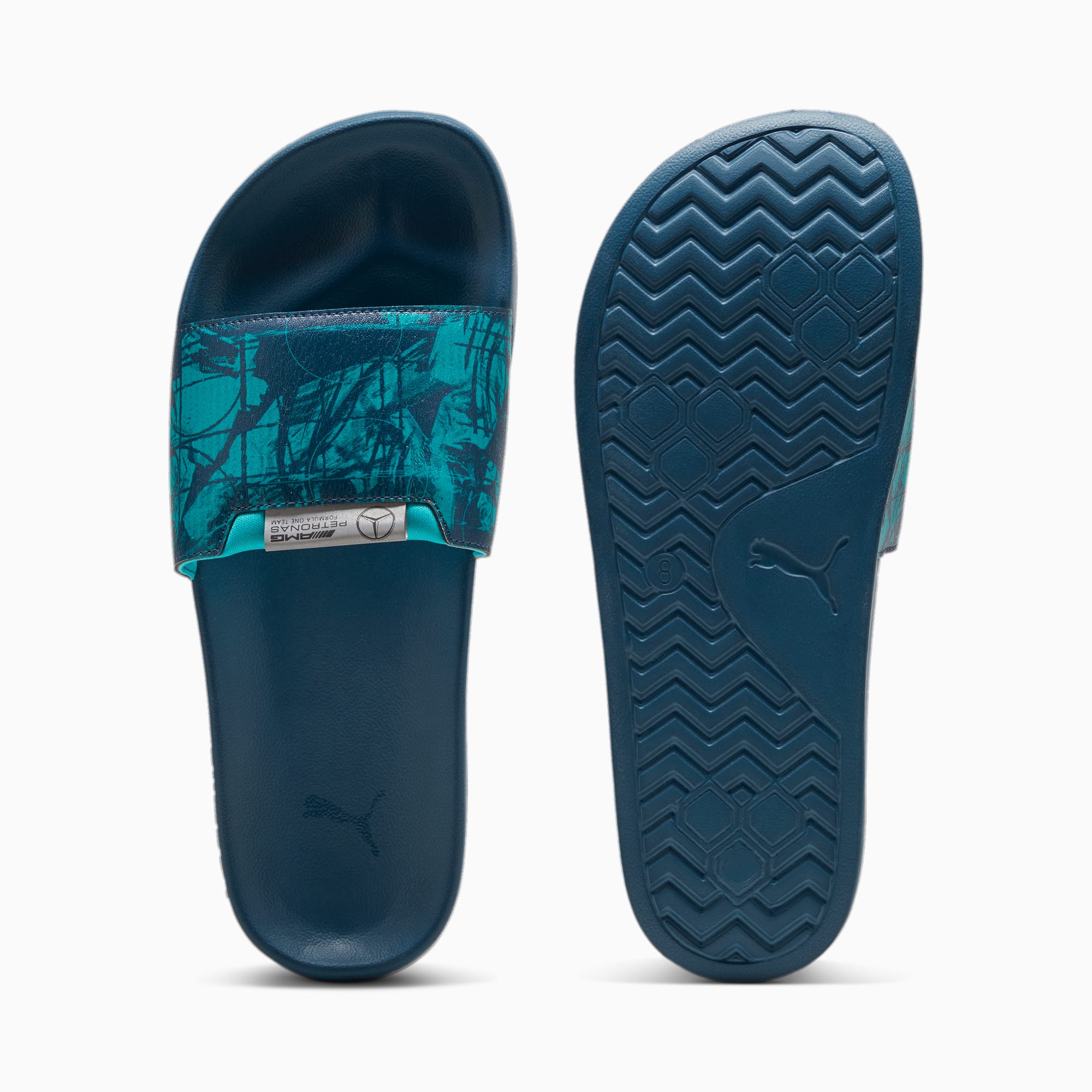 Women's PUMA Mercedes-Amg Petronas Leadcat 2.0 Slide Sandalss, Ocean Tropic/Sheen Green, Size 38, Shoes