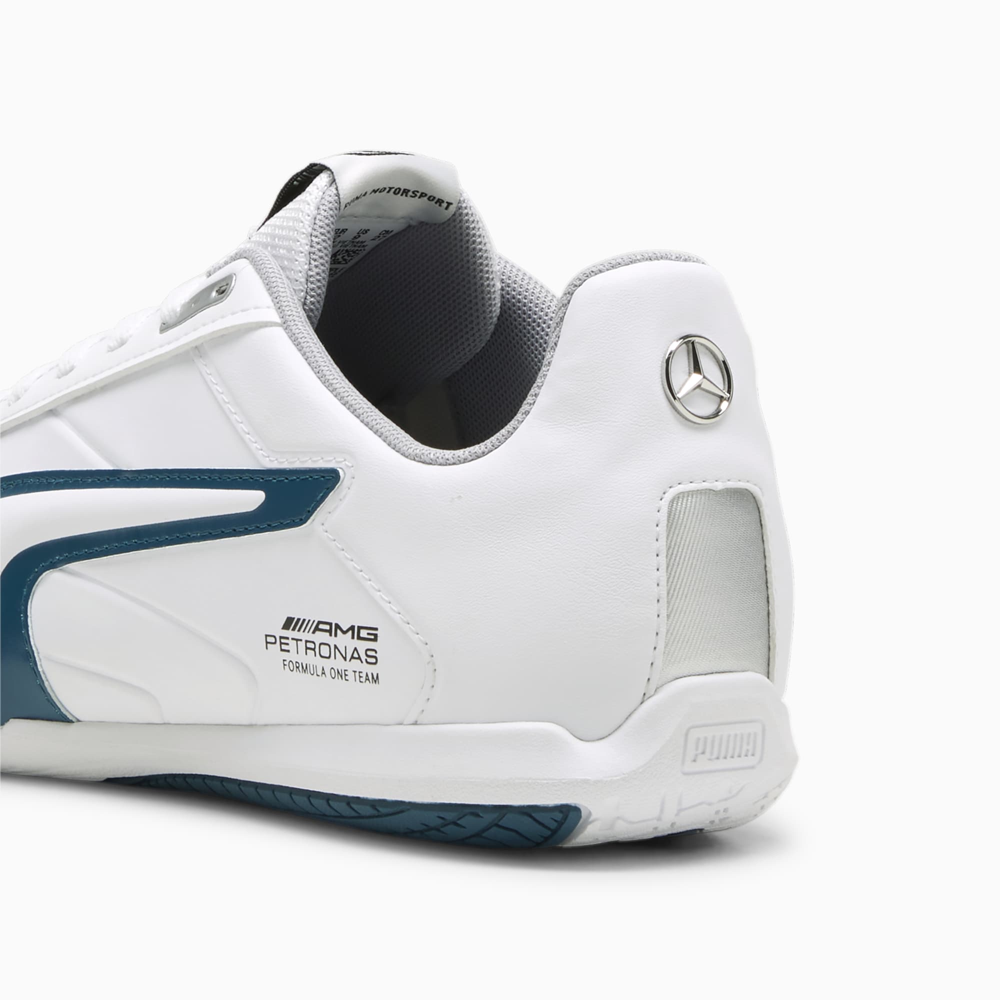 Women's PUMA Mercedes-Amg Petronas Motorsport Tune Cat Driving Shoe Sneakers, White/Ocean Tropic, Size 36, Shoes