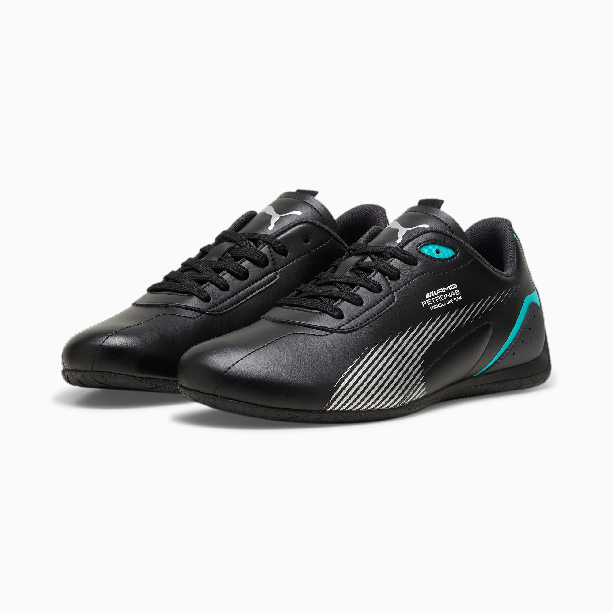 Men's PUMA Mercedes-Amg Petronas Neo Cat 2.0 Driving Shoe Sneakers, Black/Sheen Green, Size 39, Shoes