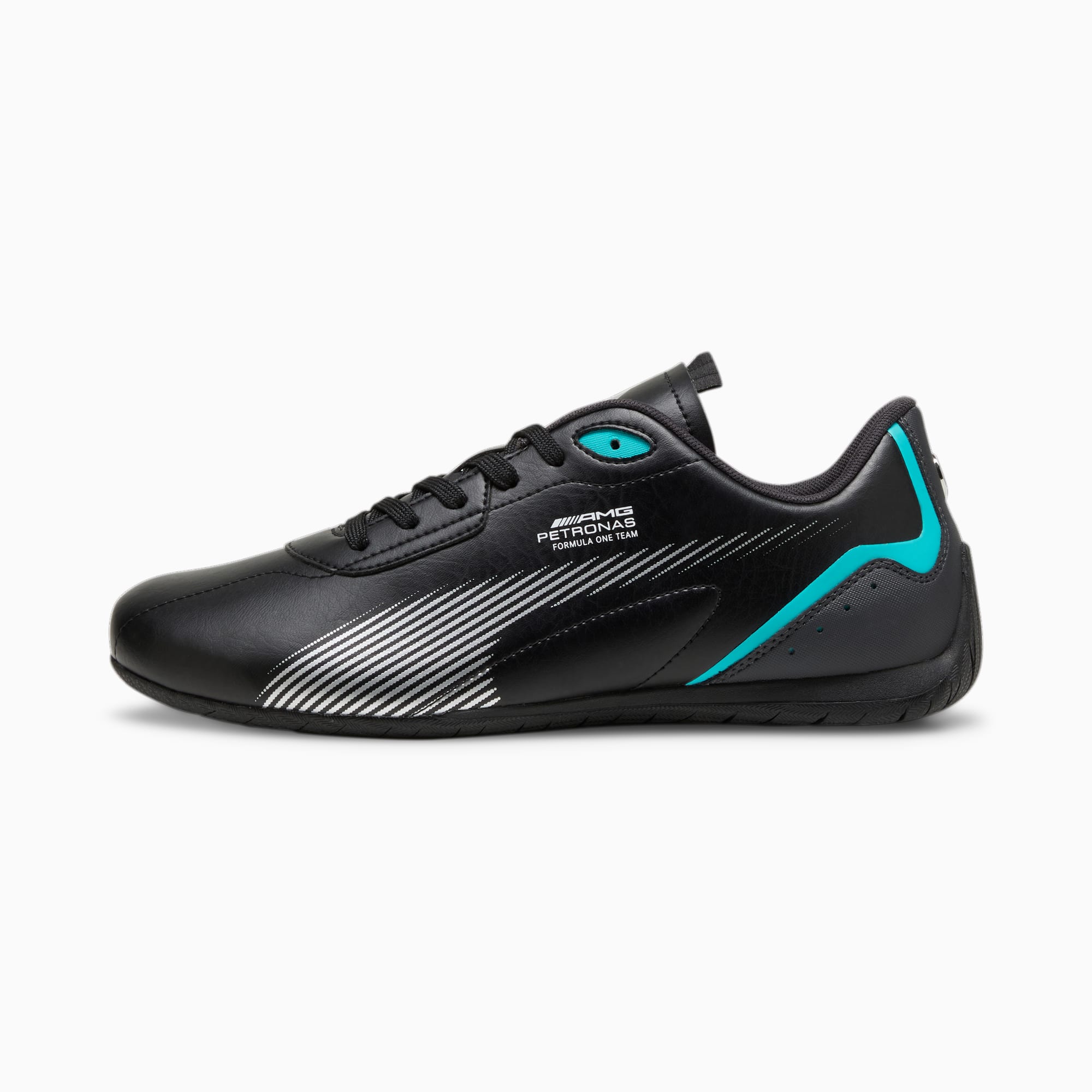 Men's PUMA Mercedes-Amg Petronas Neo Cat 2.0 Driving Shoe Sneakers, Black/Sheen Green, Size 39, Shoes