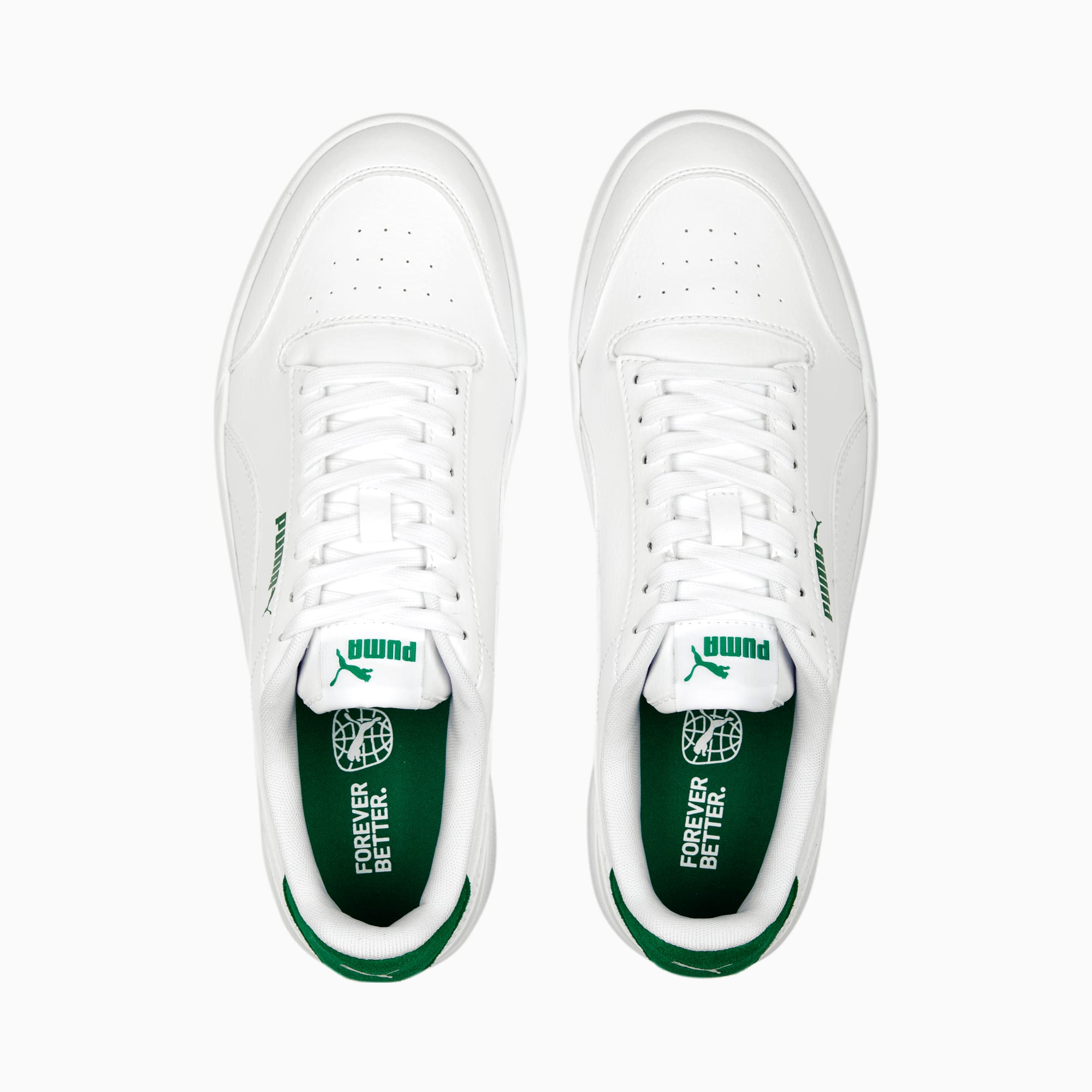 Puma Shuffle heren sneakers met groen detail - Wit - Maat 47 - Uitneembare zool