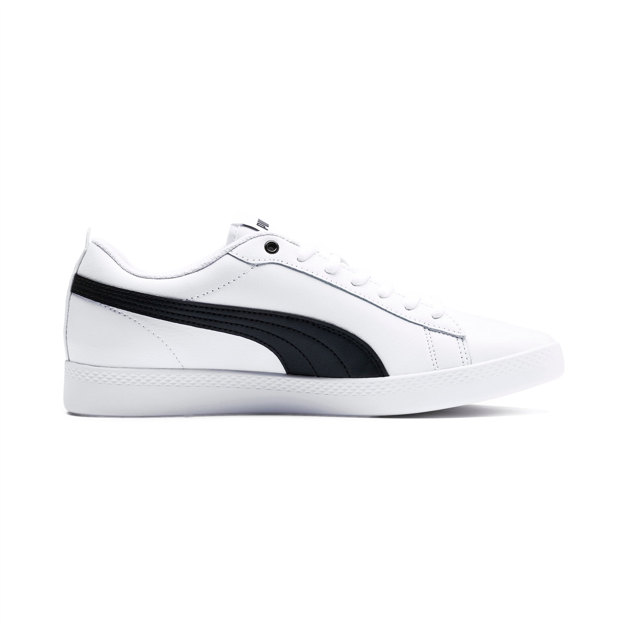 PUMA Smash V2 Leder-Sneakers Damen Schuhe, Weiß/Schwarz, Größe: 35.5, Schuhe