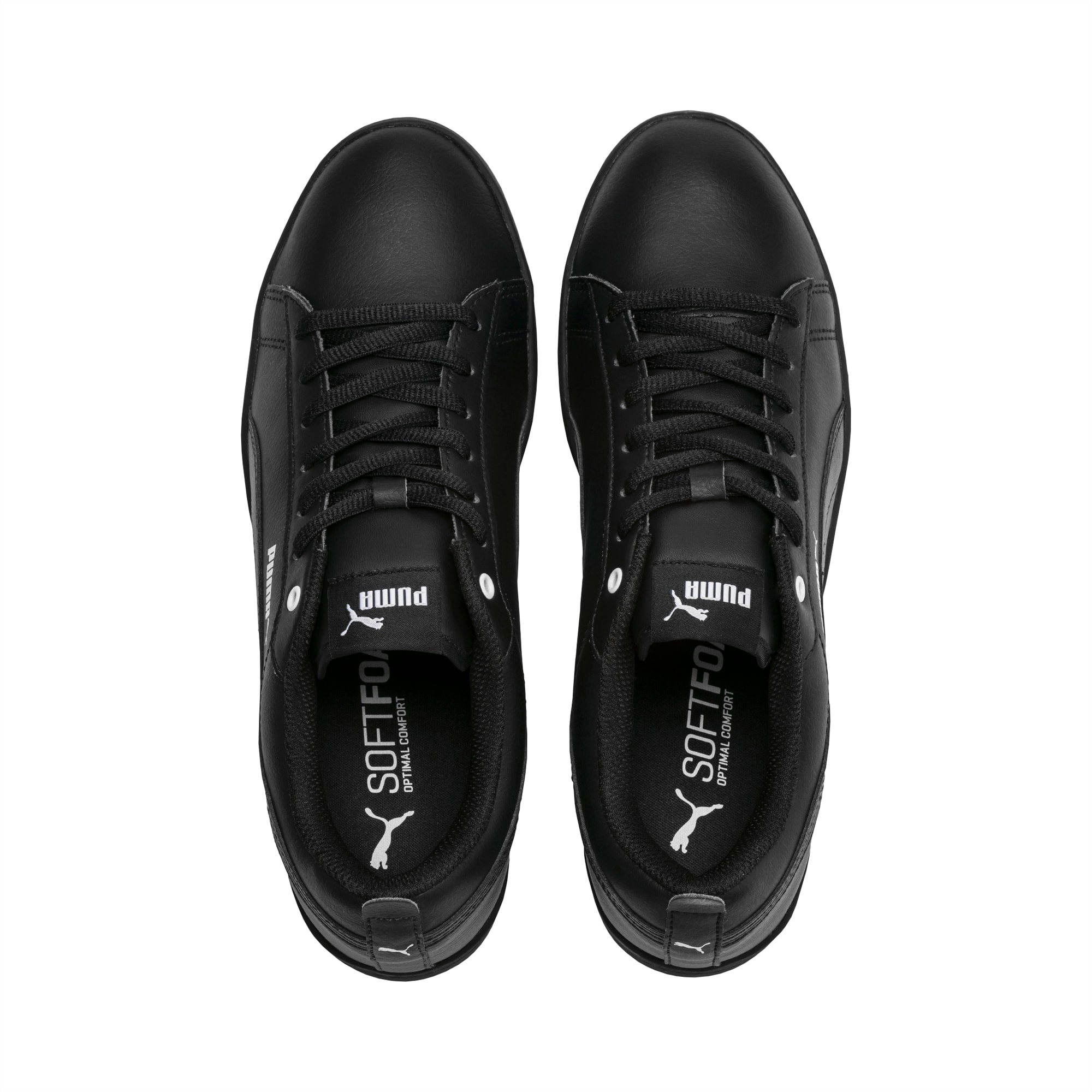 PUMA Smash v2 leren sportschoenen voor Dames, Zwart