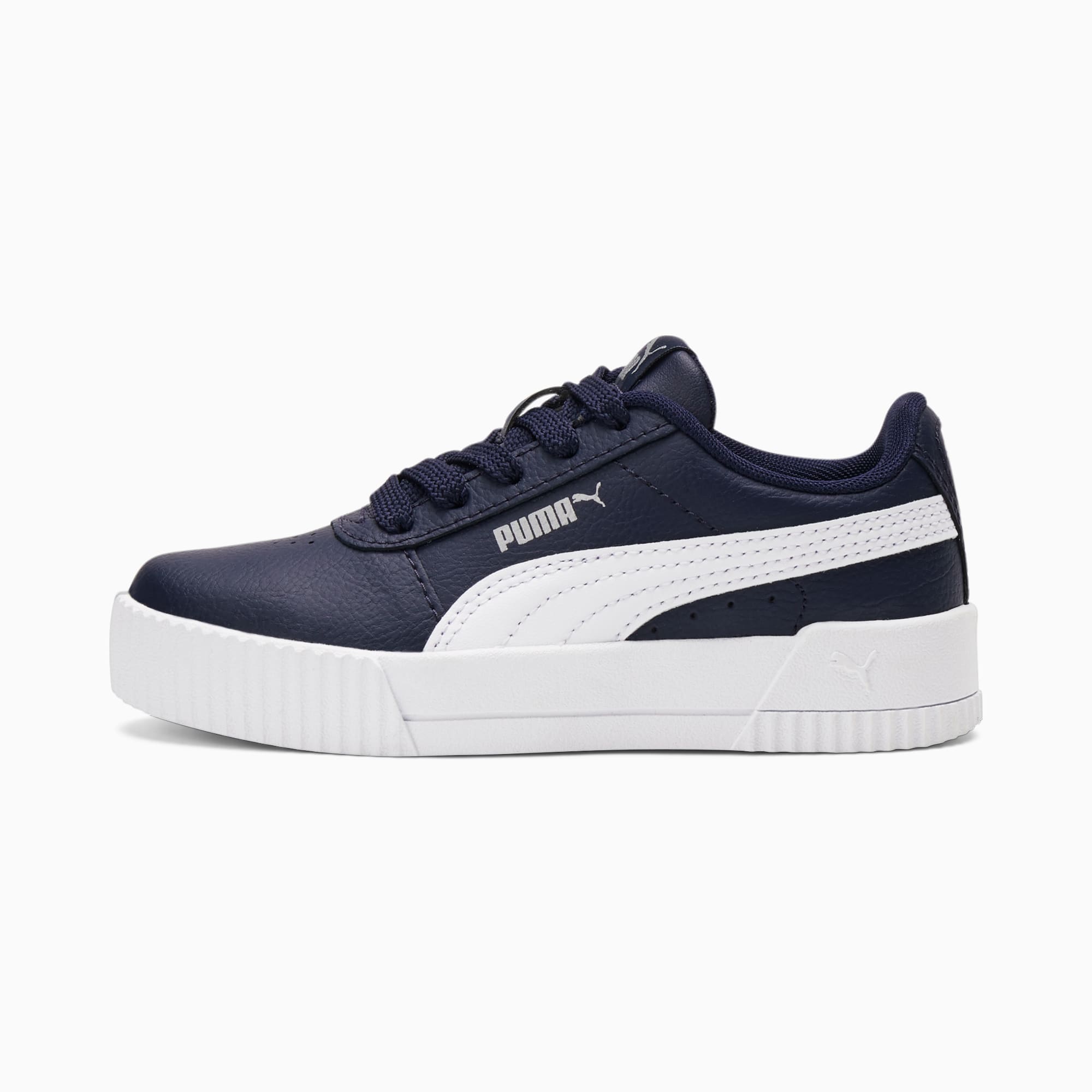 PUMA Carina L Kids Mädchen Sneaker Schuhe | Mit Aucun | Blau/Weiß | Größe: 32.5