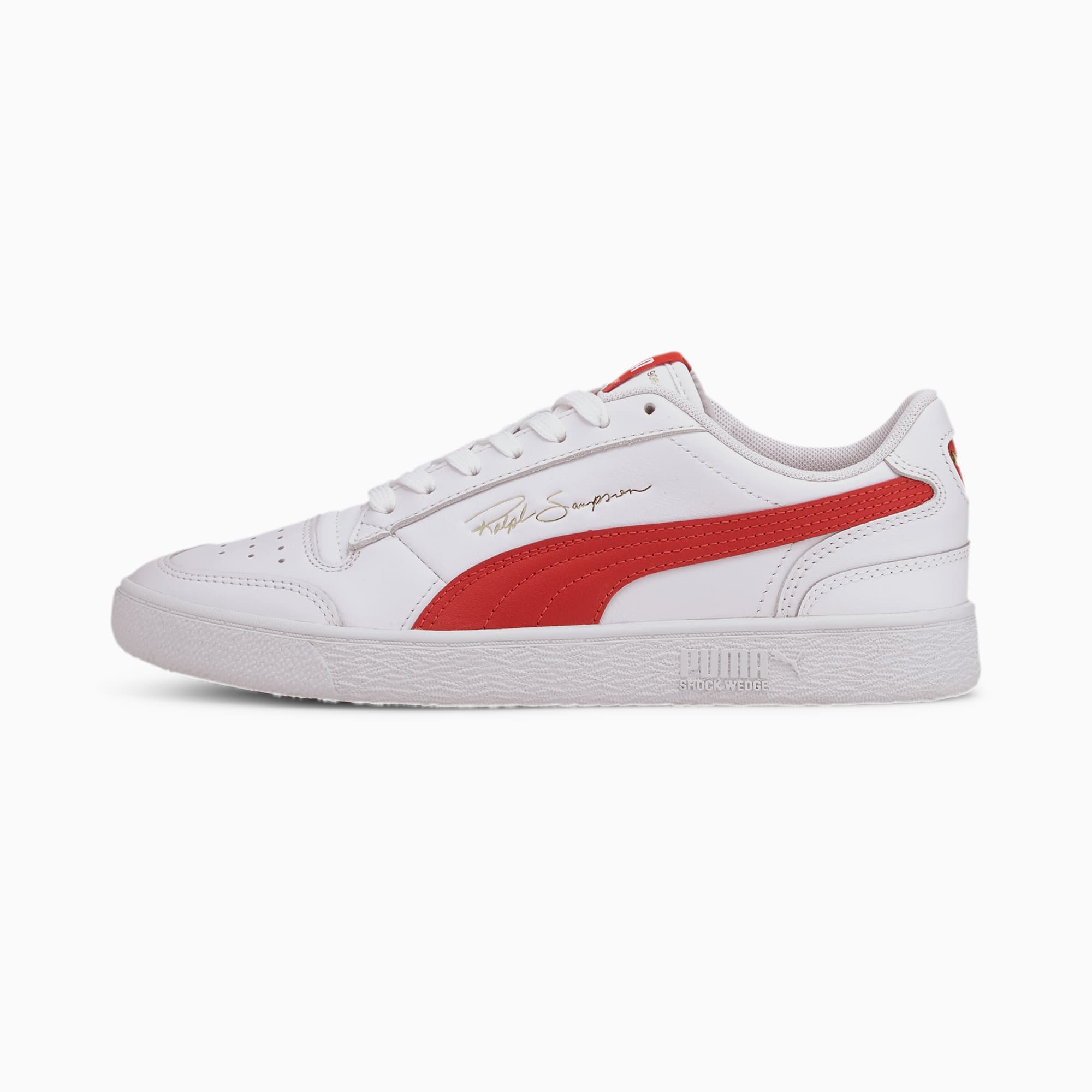 PUMA Chaussure Ralph Sampson Lo sneakers, Blanc/Rouge, Taille 36, Chaussures