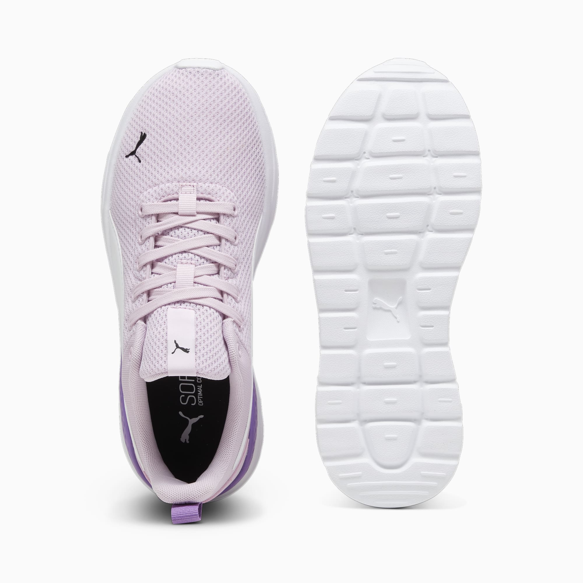 Women's PUMA Anzarun Lite Trainers, Grape Mist/White/Black, Size 35,5, Shoes