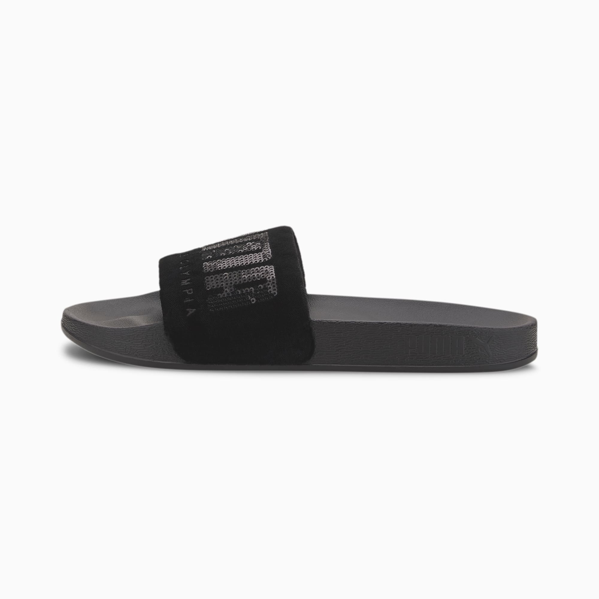 puma slippers zwart bont