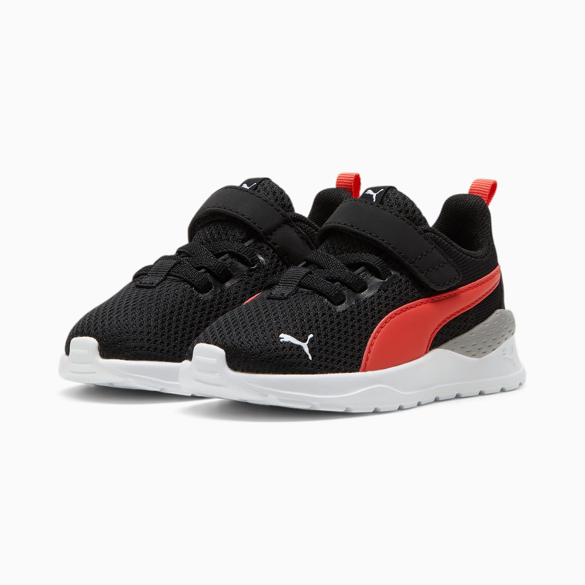 PUMA Anzarun Lite Babies' Trainers, Black/Active Red/White, Size 19, Shoes