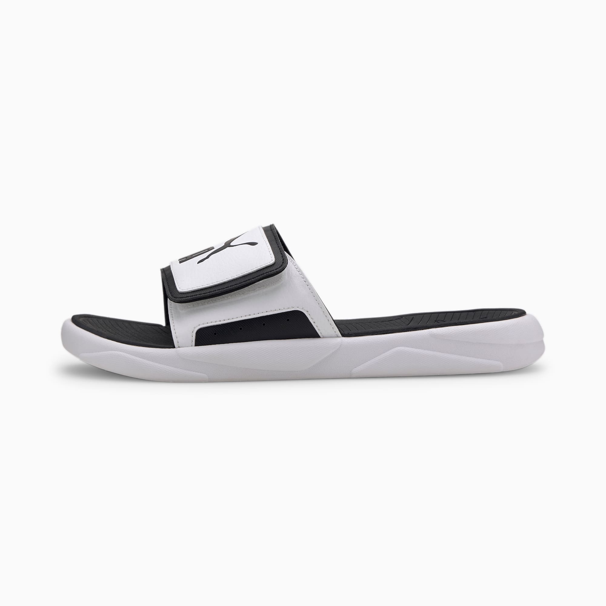 PUMA Sandale Royalcat Comfort, Blanc/Noir, Taille 44.5, Chaussures